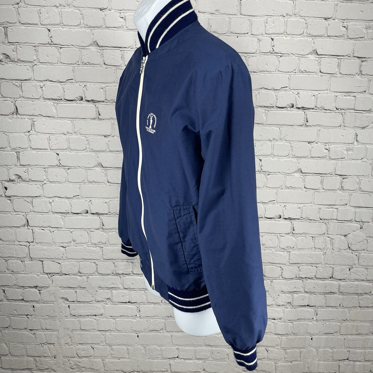 VTG British Open Leisurewear By Beaver 113th Open Blue Golf Zip Jacket Small S