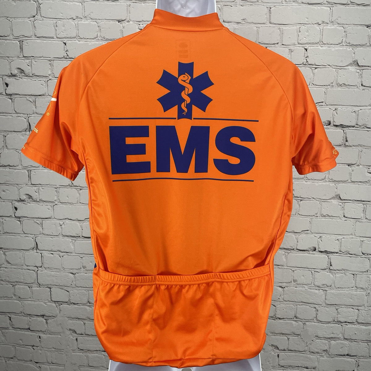 Primal Orange EMS Short Sleeve Full Zipped Cycling Jersey Pockets Size Medium M
