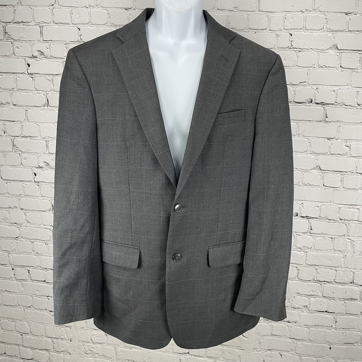 Jos A Bank Grey Wool Tailored Fit Traveler’s Collection Blazer Sport Coat 40L