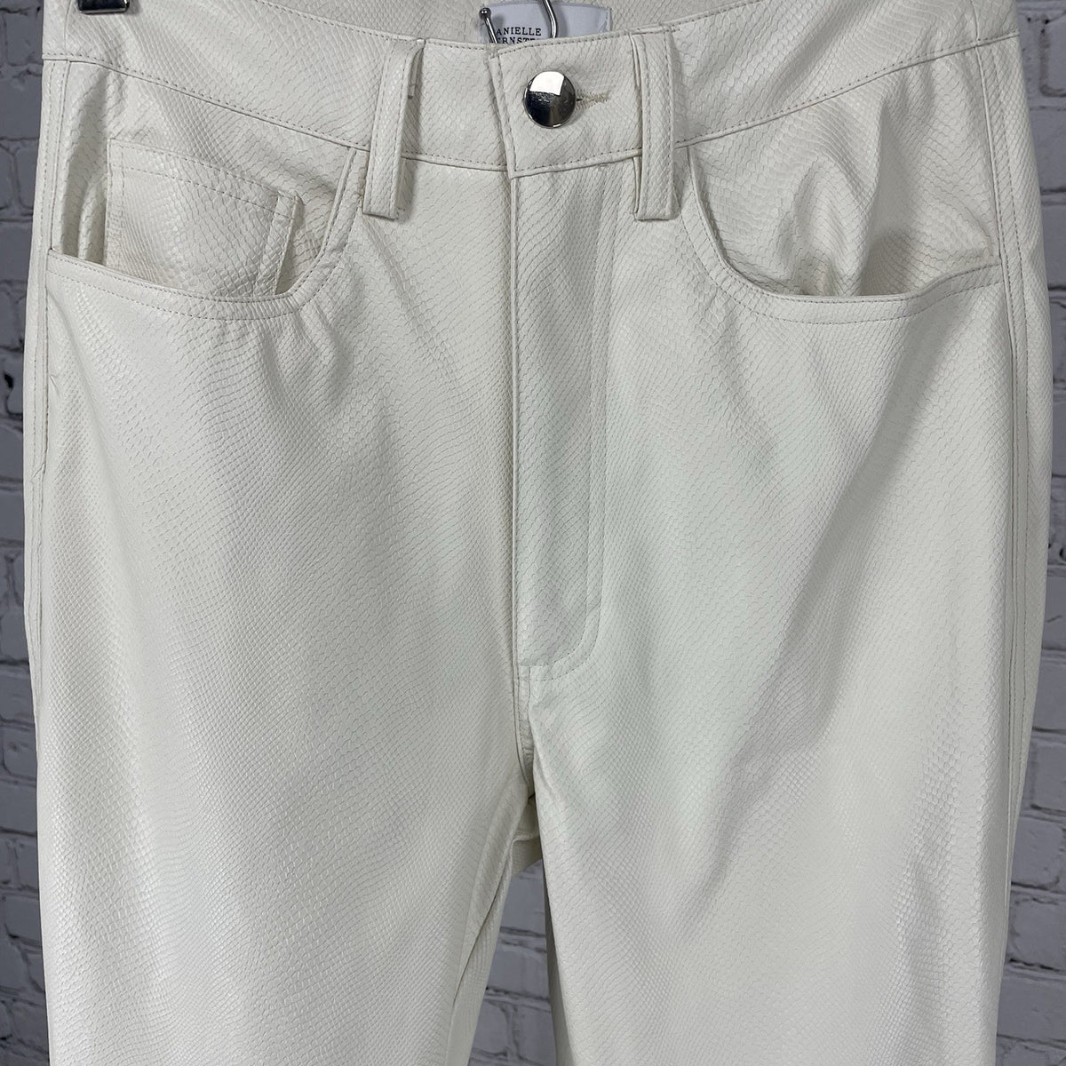 Danielle Bernstein Ivory Snake Print High Rise Straight Pants Size 25 (24x33)
