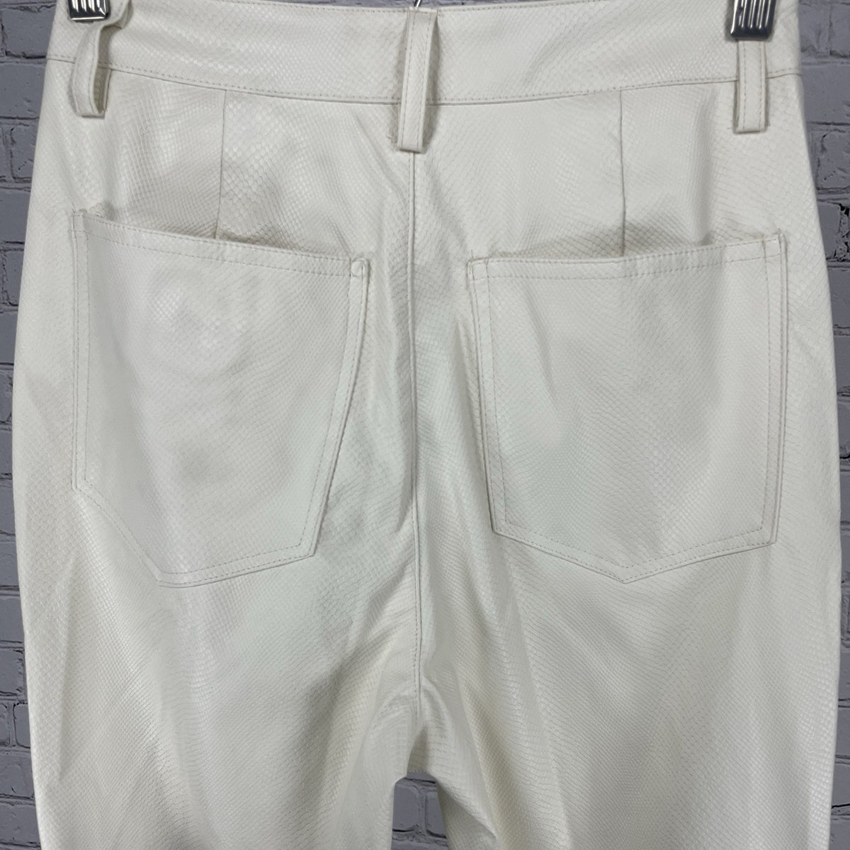 Danielle Bernstein Ivory Snake Print High Rise Straight Pants Size 25 (24x33)