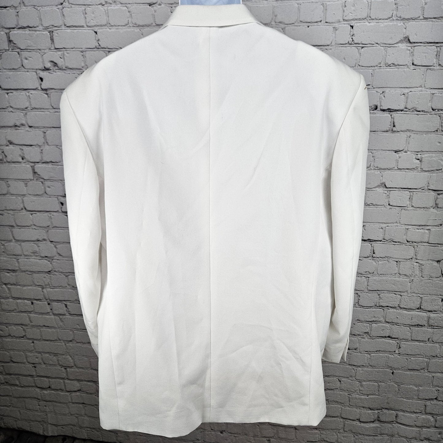 Lucci Collezione Ivory White 3 Gold Button Ventless Notch Blazer Sport Coat 50L