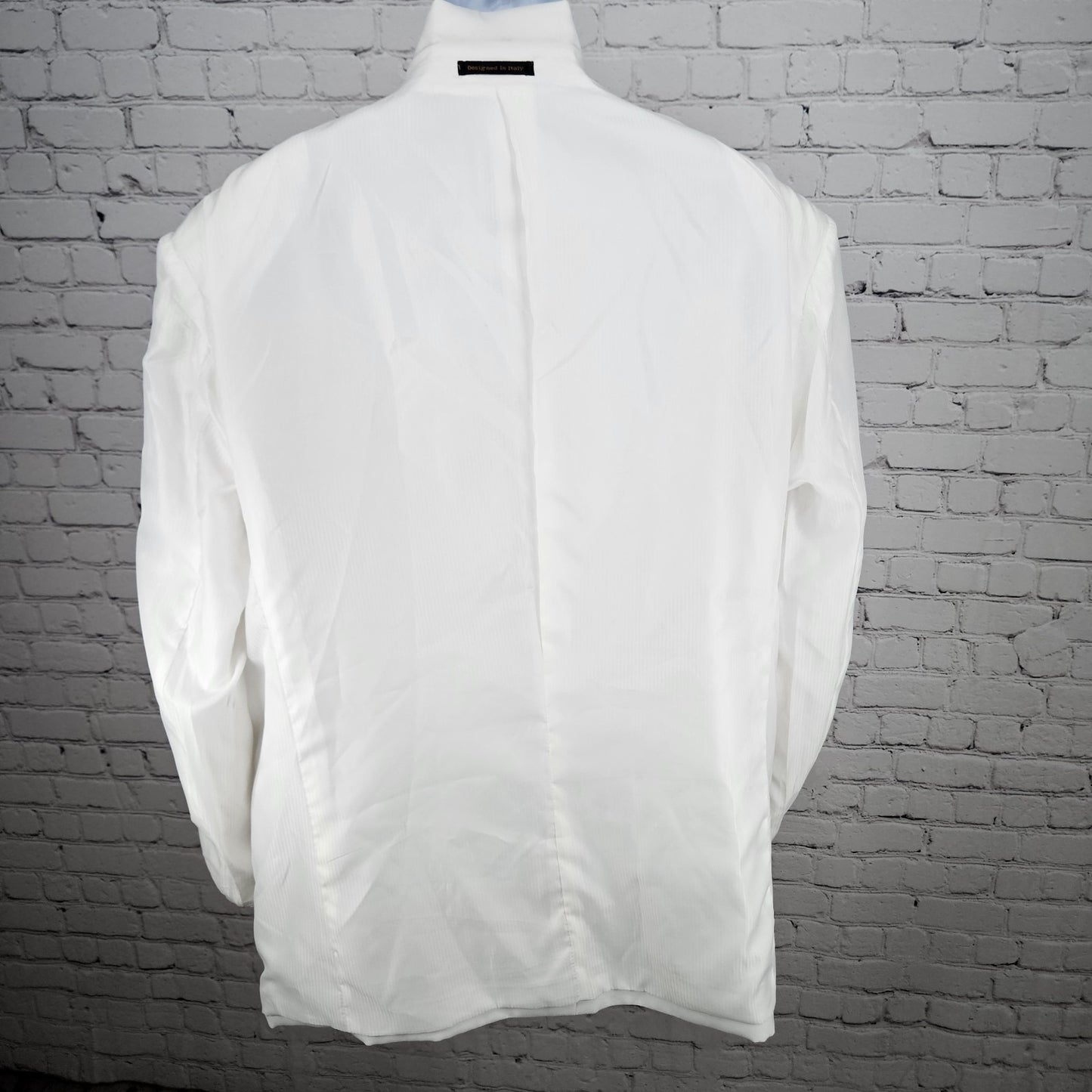 Lucci Collezione Ivory White 3 Gold Button Ventless Notch Blazer Sport Coat 50L
