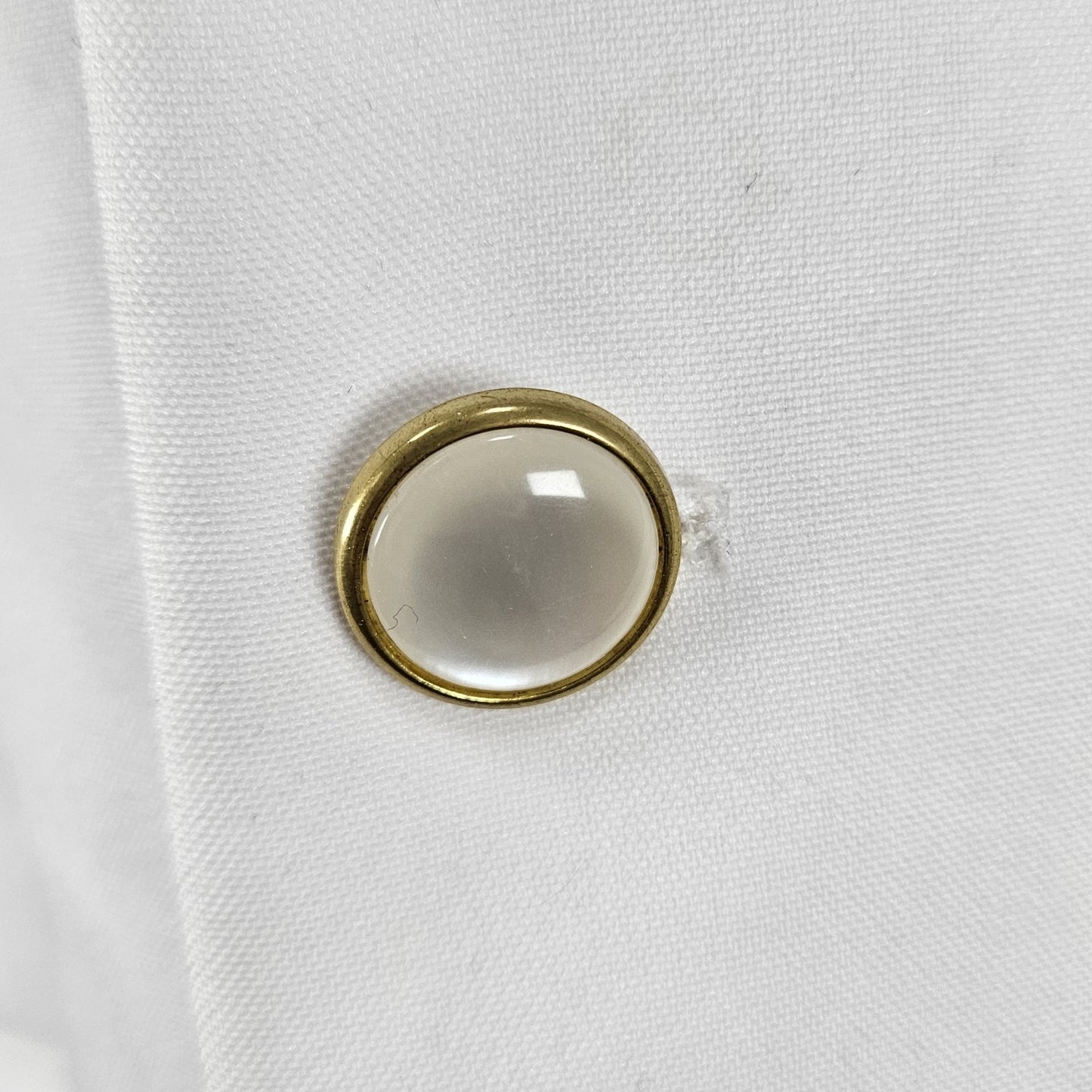 Lucci Collezione Ivory White 3 Gold Button Ventless Notch Blazer Sport Coat 50L