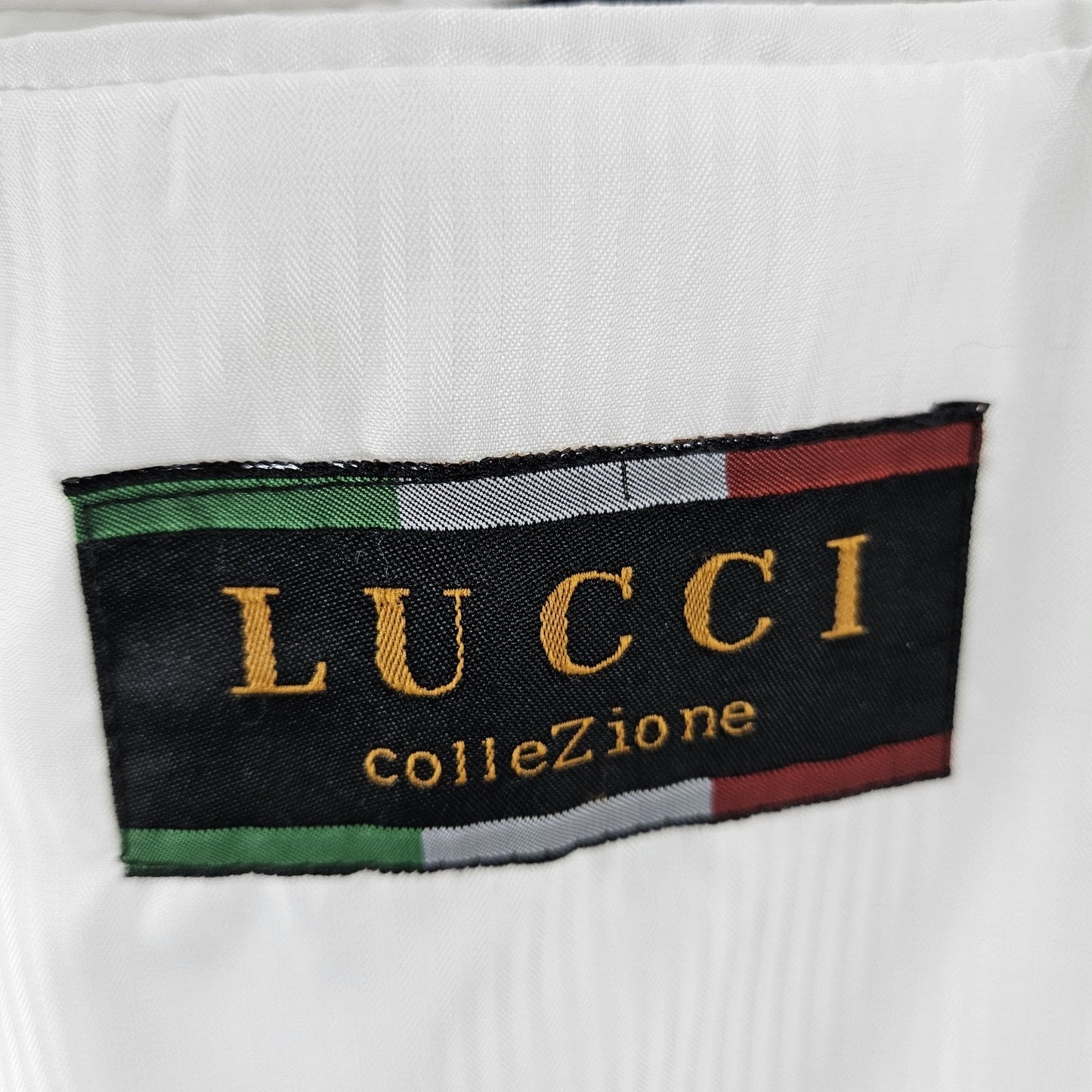 Lucci Collezione Ivory White 3 Gold Button Ventless Notch Blazer Sport Coat 50L