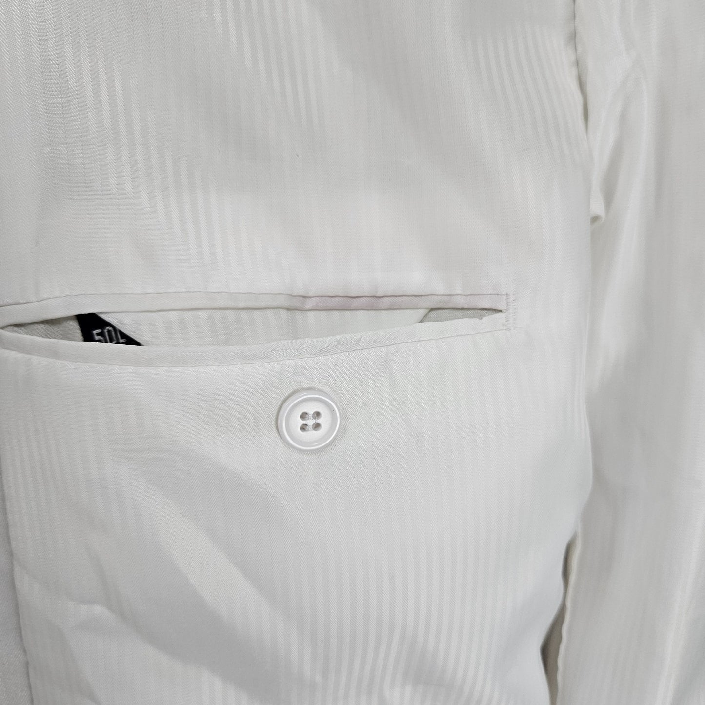 Lucci Collezione Ivory White 3 Gold Button Ventless Notch Blazer Sport Coat 50L