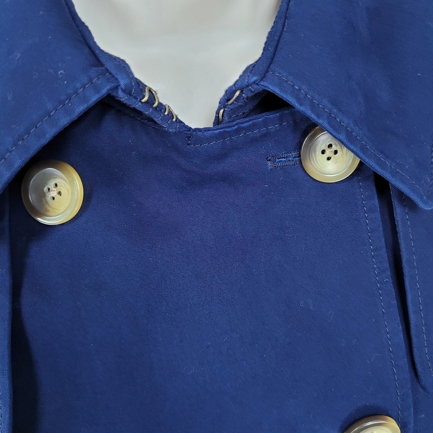 J.CREW Navy Cotton Canvas Double Breasted Buttoned Belted Lined Jacket Size 4