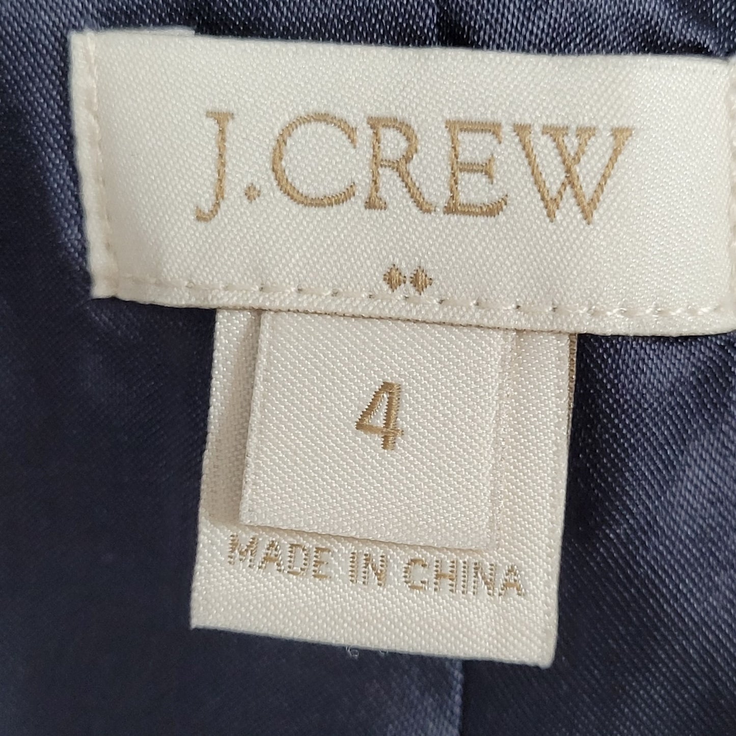 J.CREW Navy Cotton Canvas Double Breasted Buttoned Belted Lined Jacket Size 4