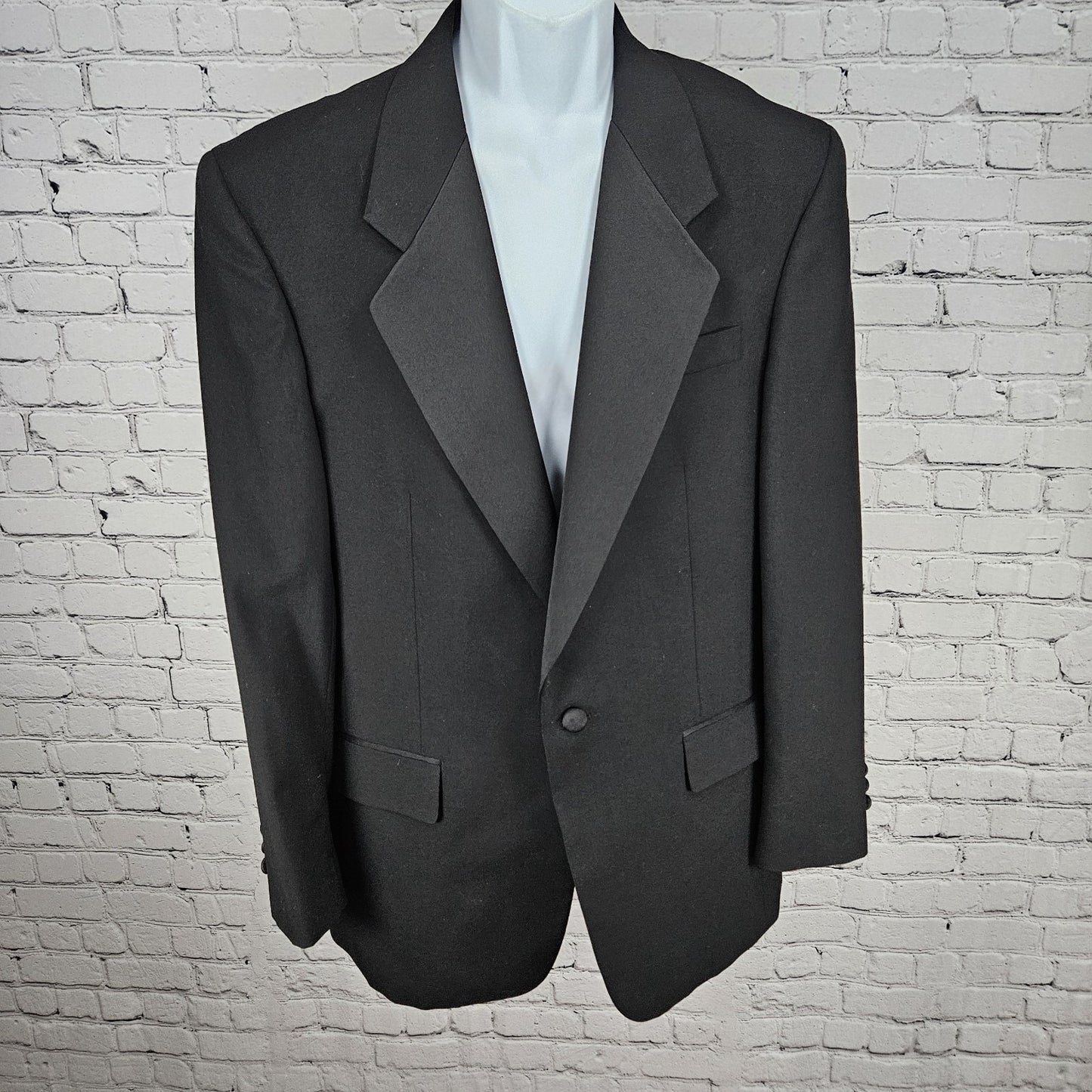 Doni Barassi Black 100% Wool John 1 Button Tuxedo Formal Suit Jacket Blazer 40R