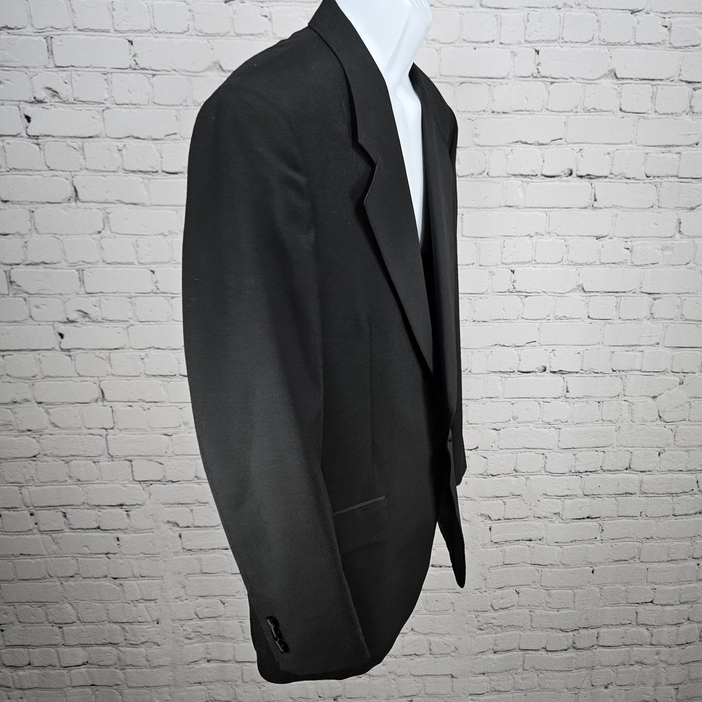 Doni Barassi Black 100% Wool John 1 Button Tuxedo Formal Suit Jacket Blazer 40R