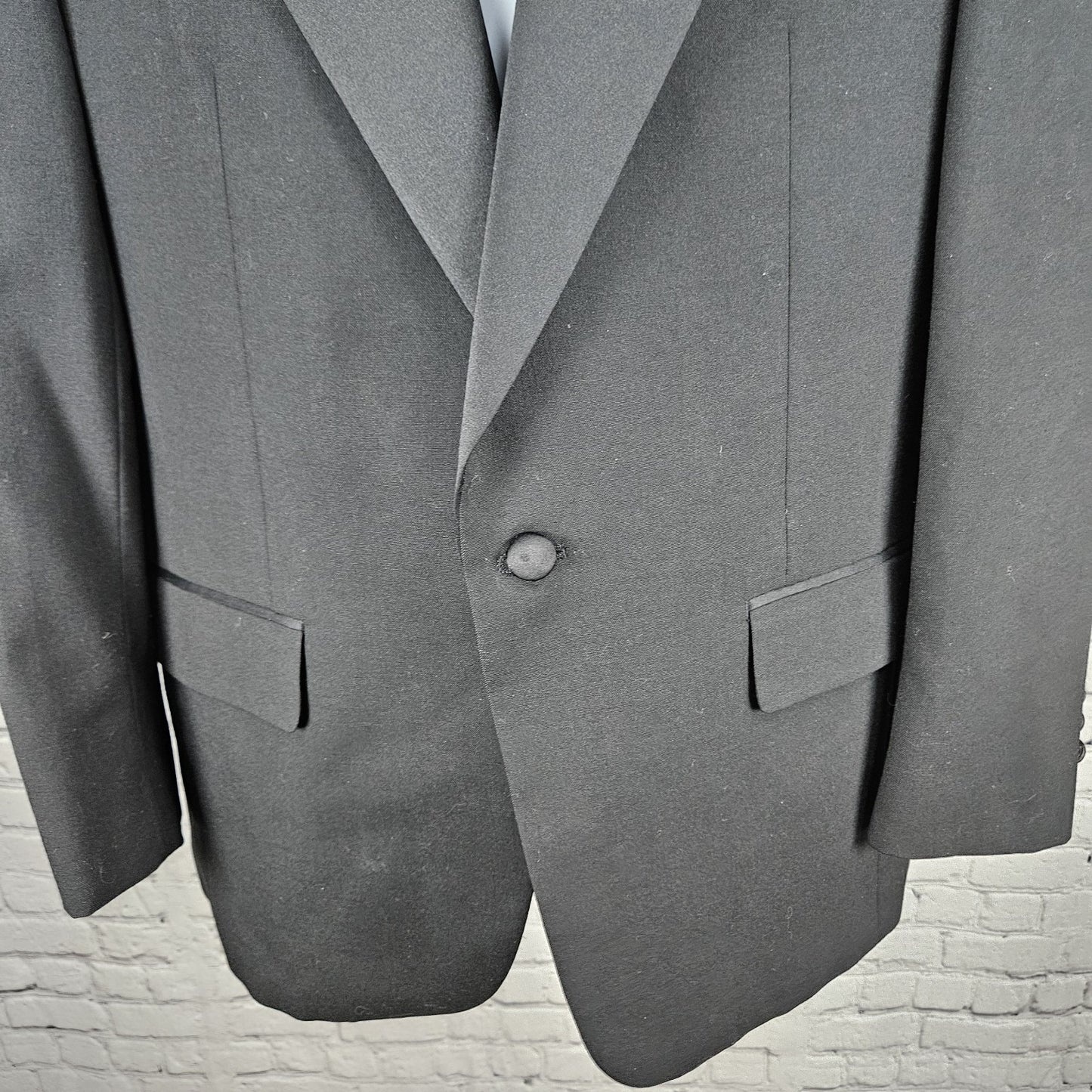 Doni Barassi Black 100% Wool John 1 Button Tuxedo Formal Suit Jacket Blazer 40R