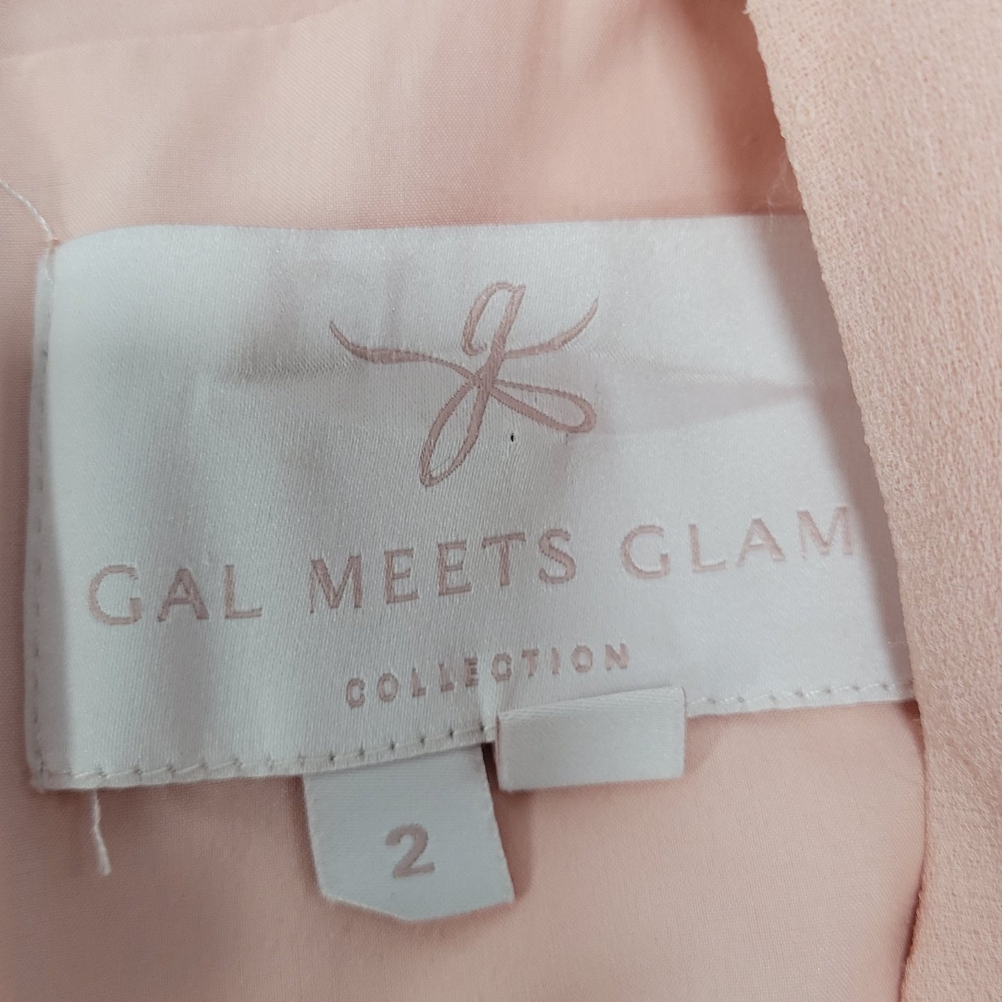 Gal Meets Glam Jane Pink Chiffon Pleated Waist Tie Short Flutter Sleeve Dress 2