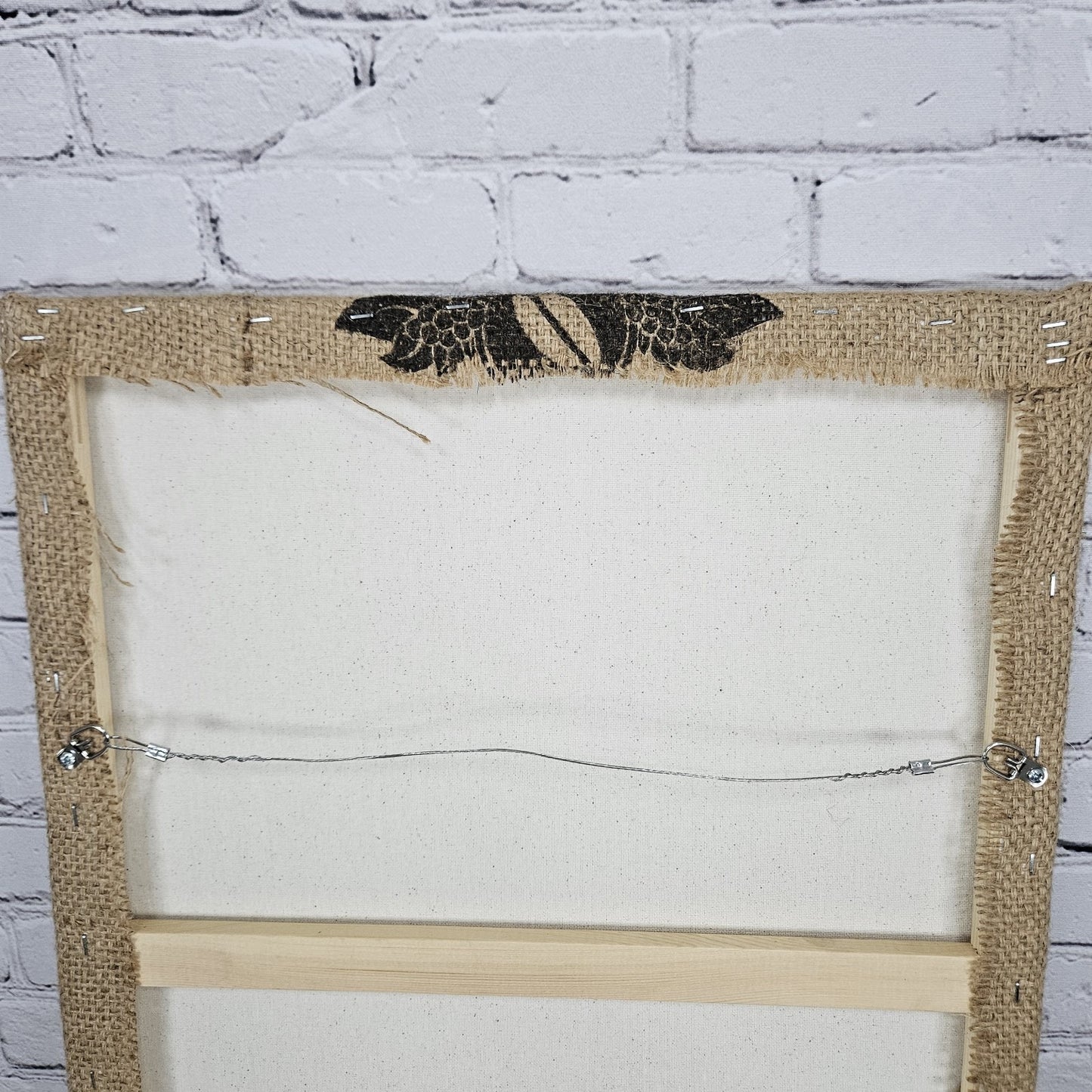 Cafe Import Coffee Authentic Burlap Sack Wrapped Canvas Wood Framed Art 24x18