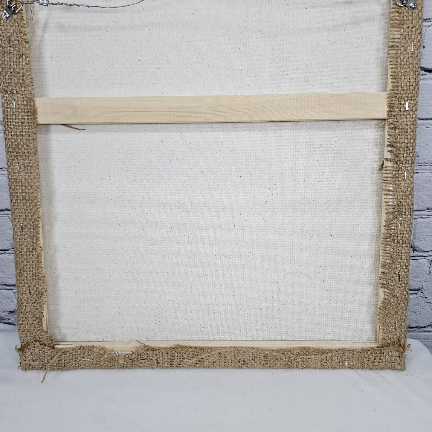 Cafe Import Coffee Authentic Burlap Sack Wrapped Canvas Wood Framed Art 24x18