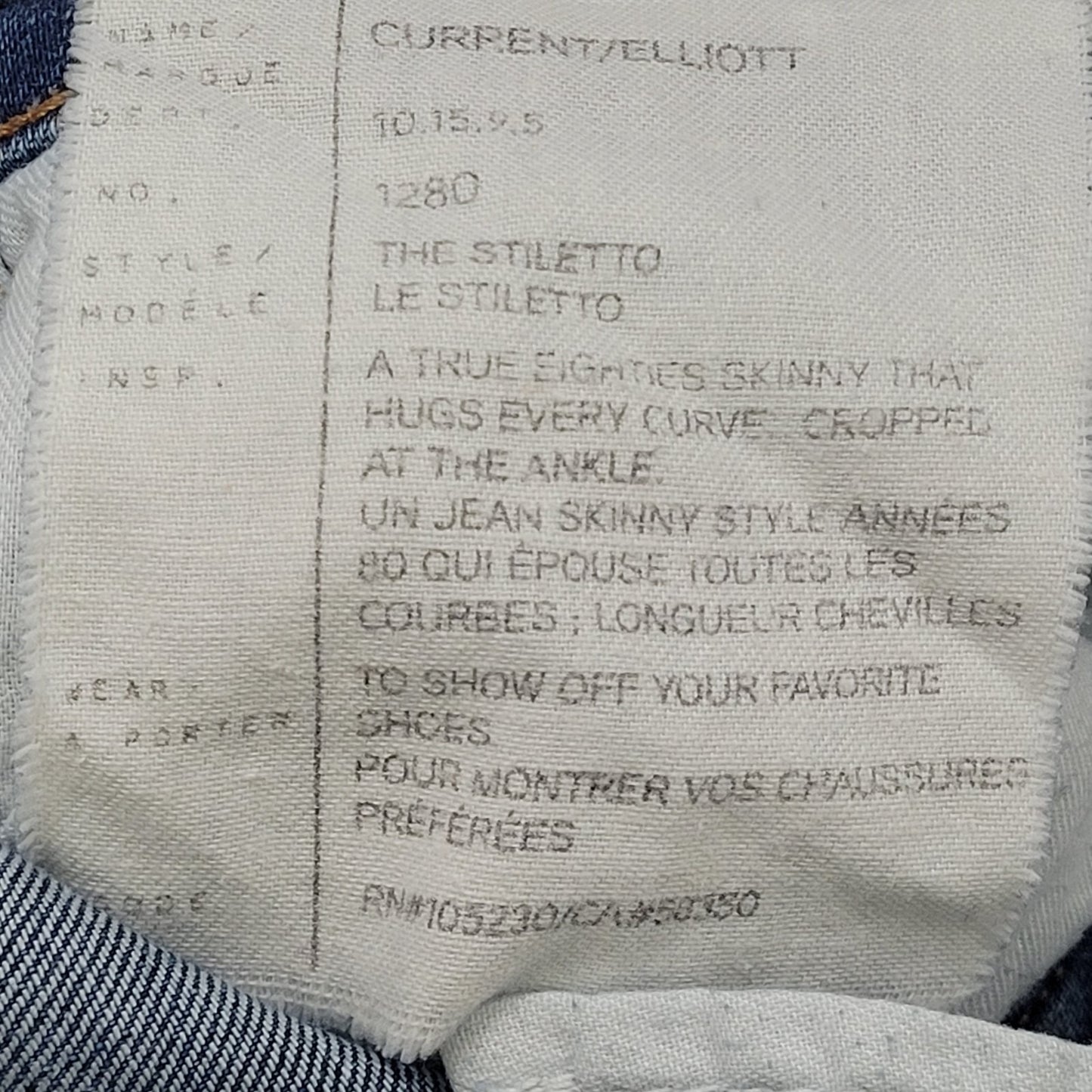Current Elliot Blue The Stiletto Benett Destroy Skinny Jeans USA 25 (26x27)