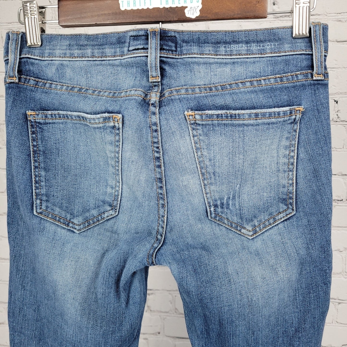 Current Elliot Blue The Stiletto Benett Destroy Skinny Jeans USA 25 (26x27)