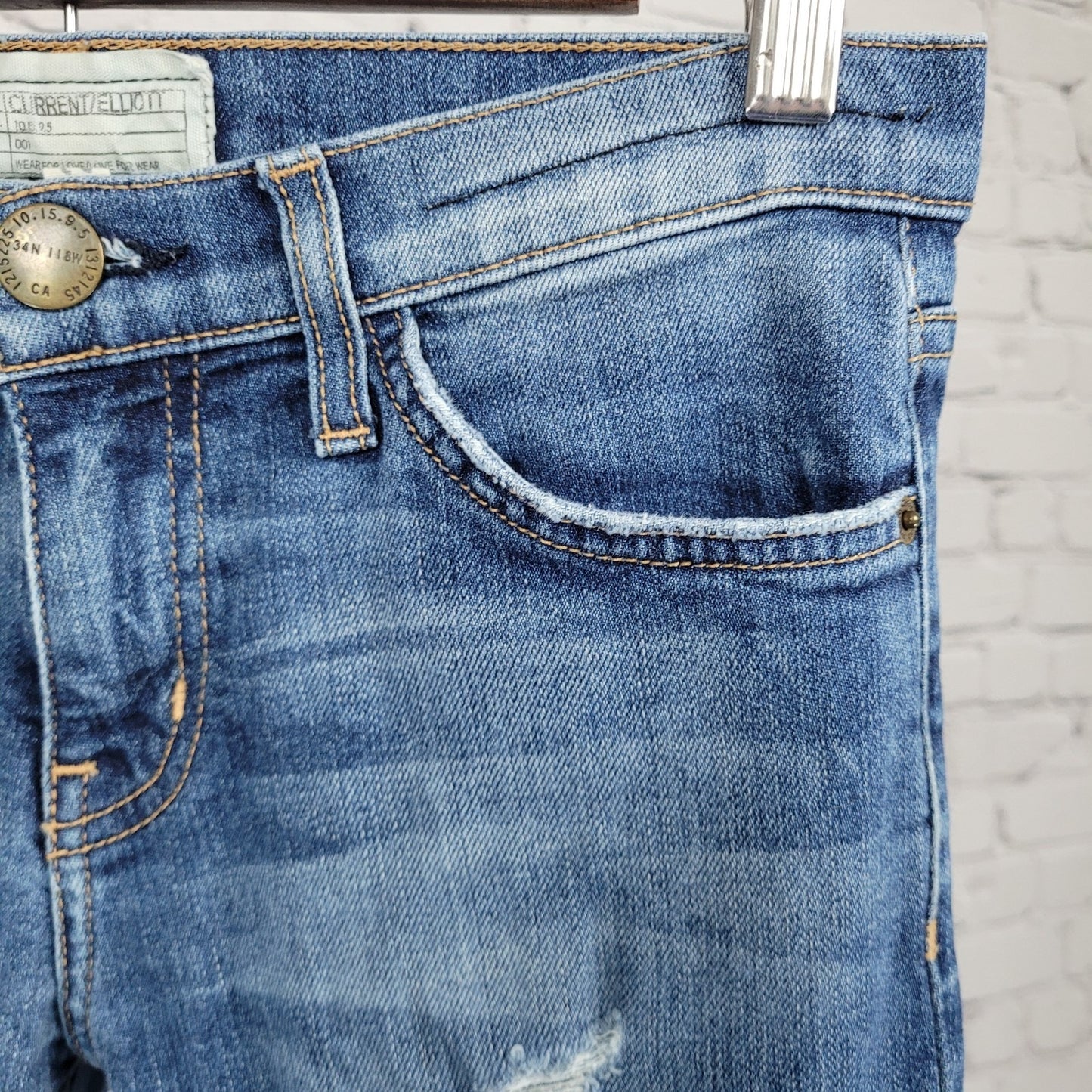 Current Elliot Blue The Stiletto Benett Destroy Skinny Jeans USA 25 (26x27)