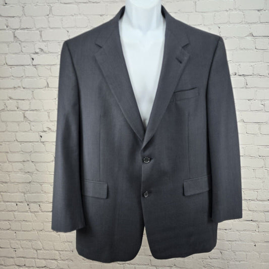 Austin Reed  Jacket Blue Plaid Single Breasted Sport Coat Blazer Made in USA 44R