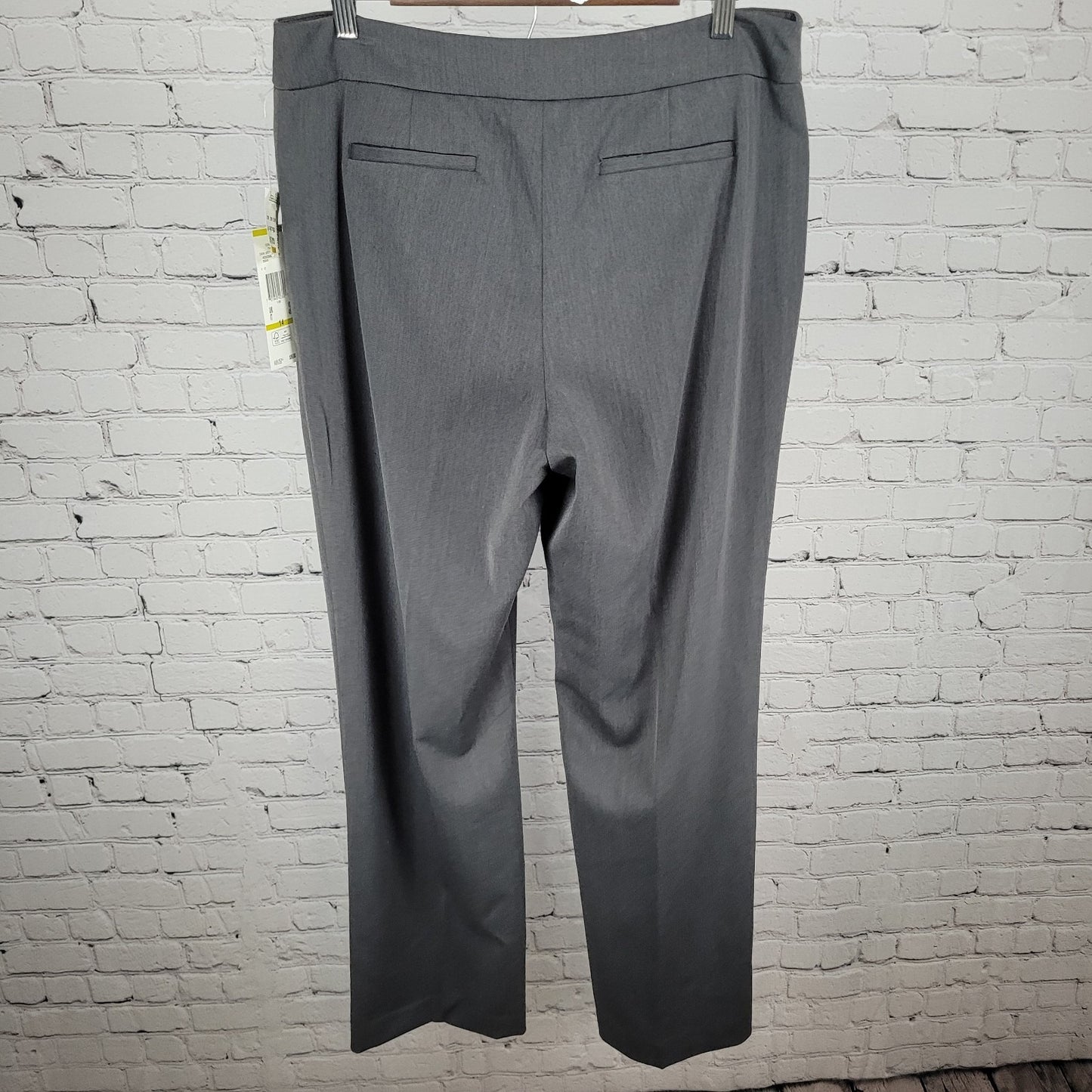 NWT Anne Klein Grey High Rise Stretch Dress Pants Size 14 (34x32)