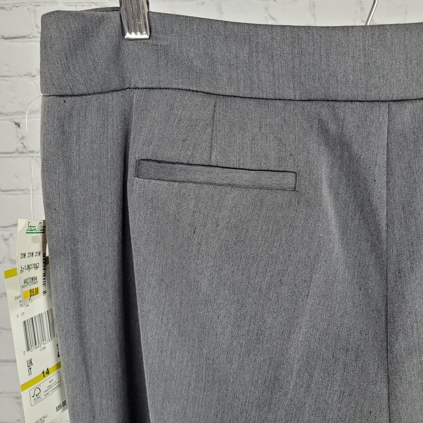 NWT Anne Klein Grey High Rise Stretch Dress Pants Size 14 (34x32)