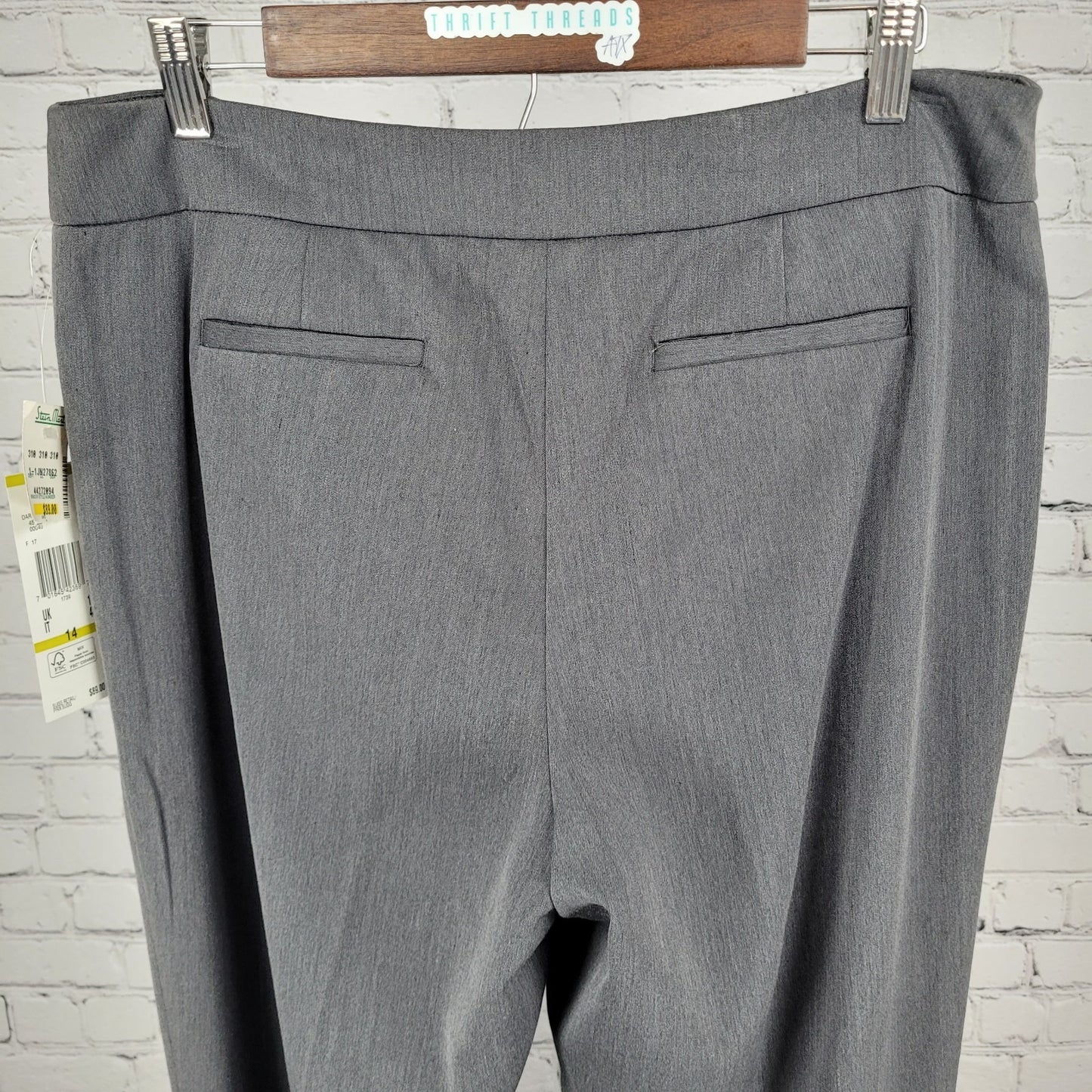 NWT Anne Klein Grey High Rise Stretch Dress Pants Size 14 (34x32)