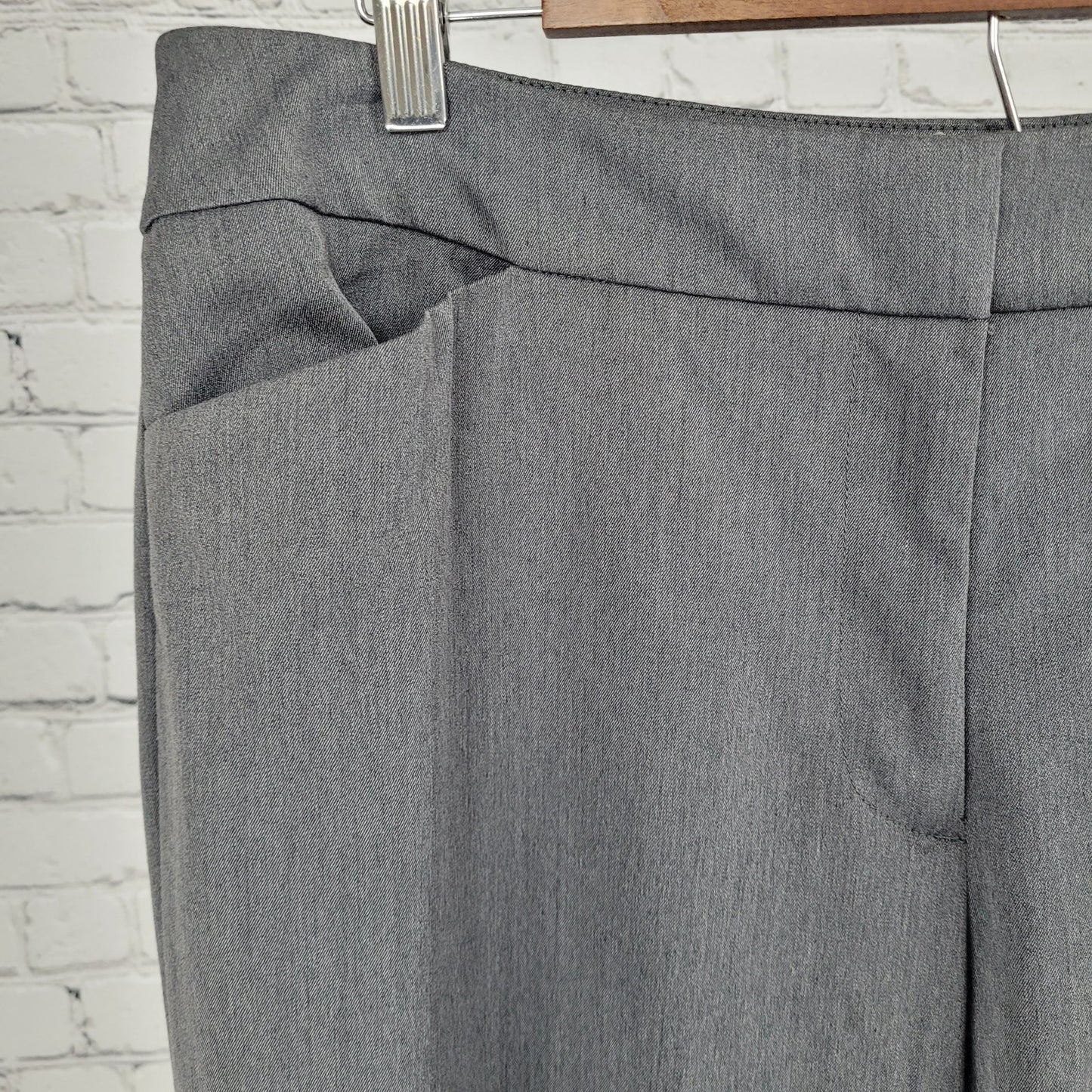 NWT Anne Klein Grey High Rise Stretch Dress Pants Size 14 (34x32)