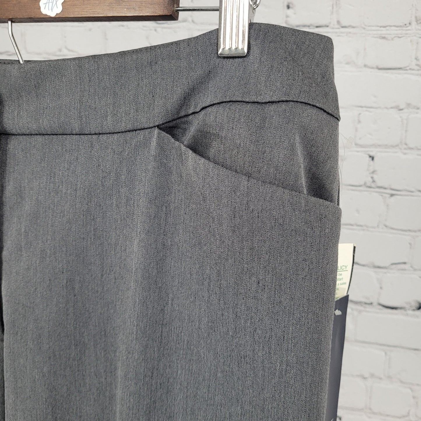 NWT Anne Klein Grey High Rise Stretch Dress Pants Size 14 (34x32)