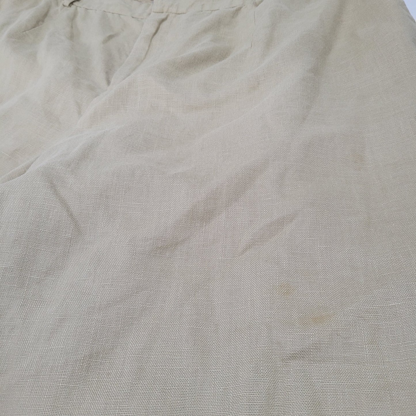 Lauren Ralph Lauren Beige Linen High Rise Elastic Waist Pants Size 20WP (37x27)