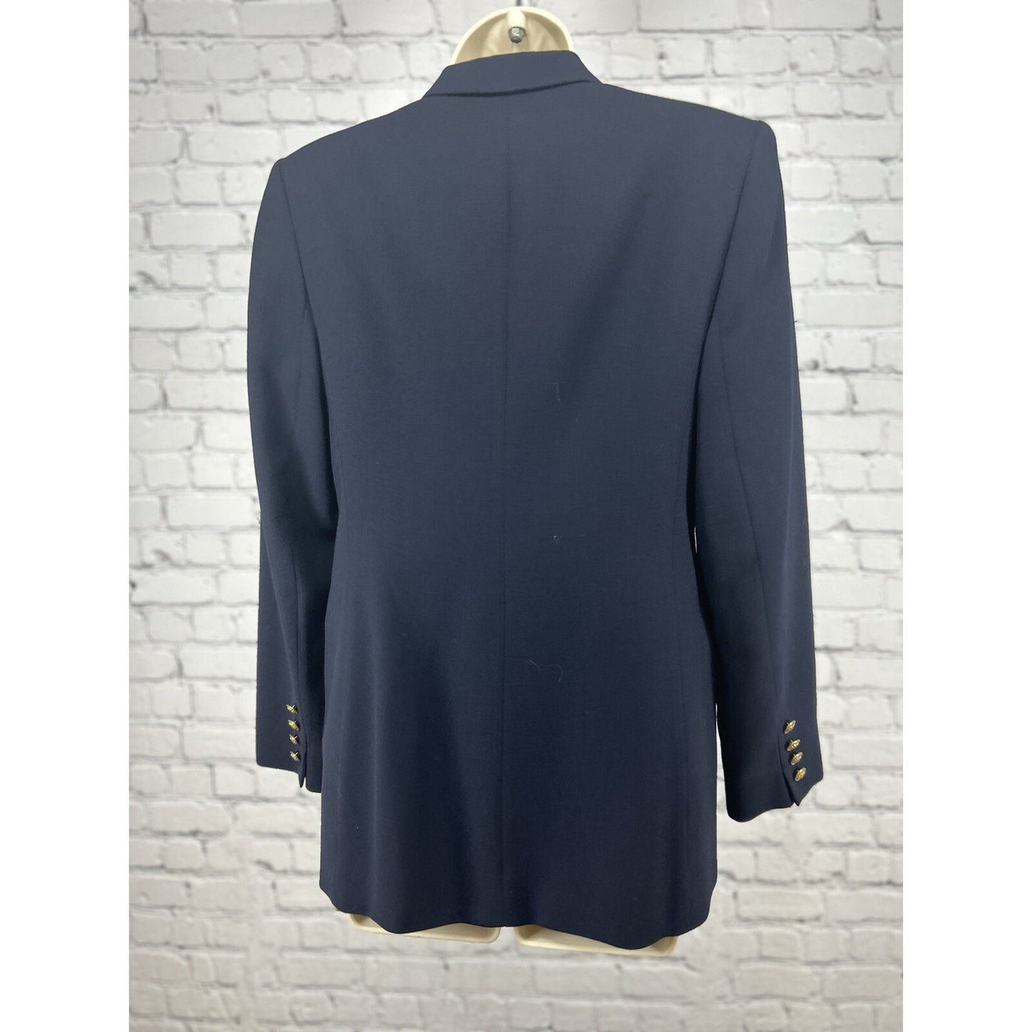Lauren Ralph Lauren Green Label 3 Button Embroidered Blue Blazer Made In USA 6P