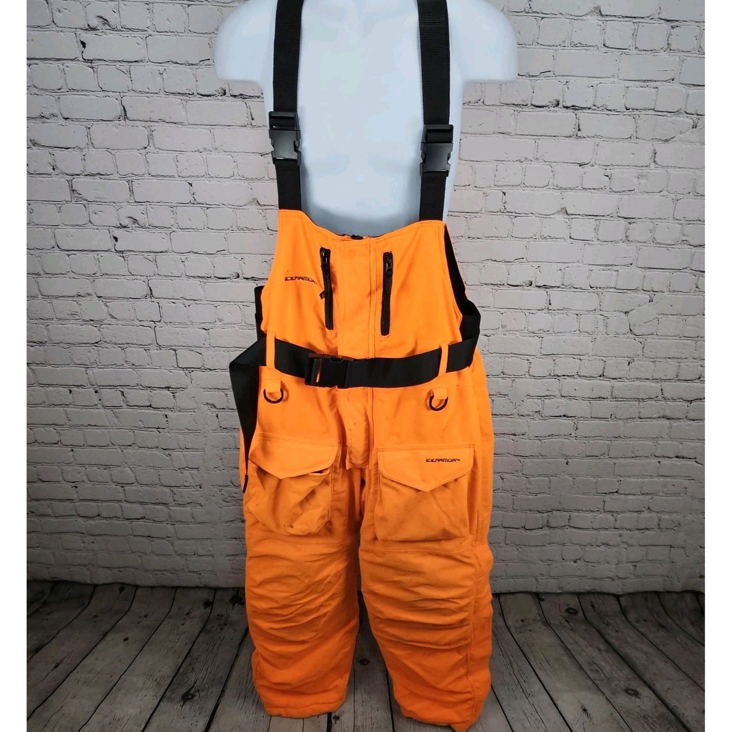 ICEARMOR Clam Orange Warm Dry Comfort Insulated High-Vis Fishing Snow Bib Large