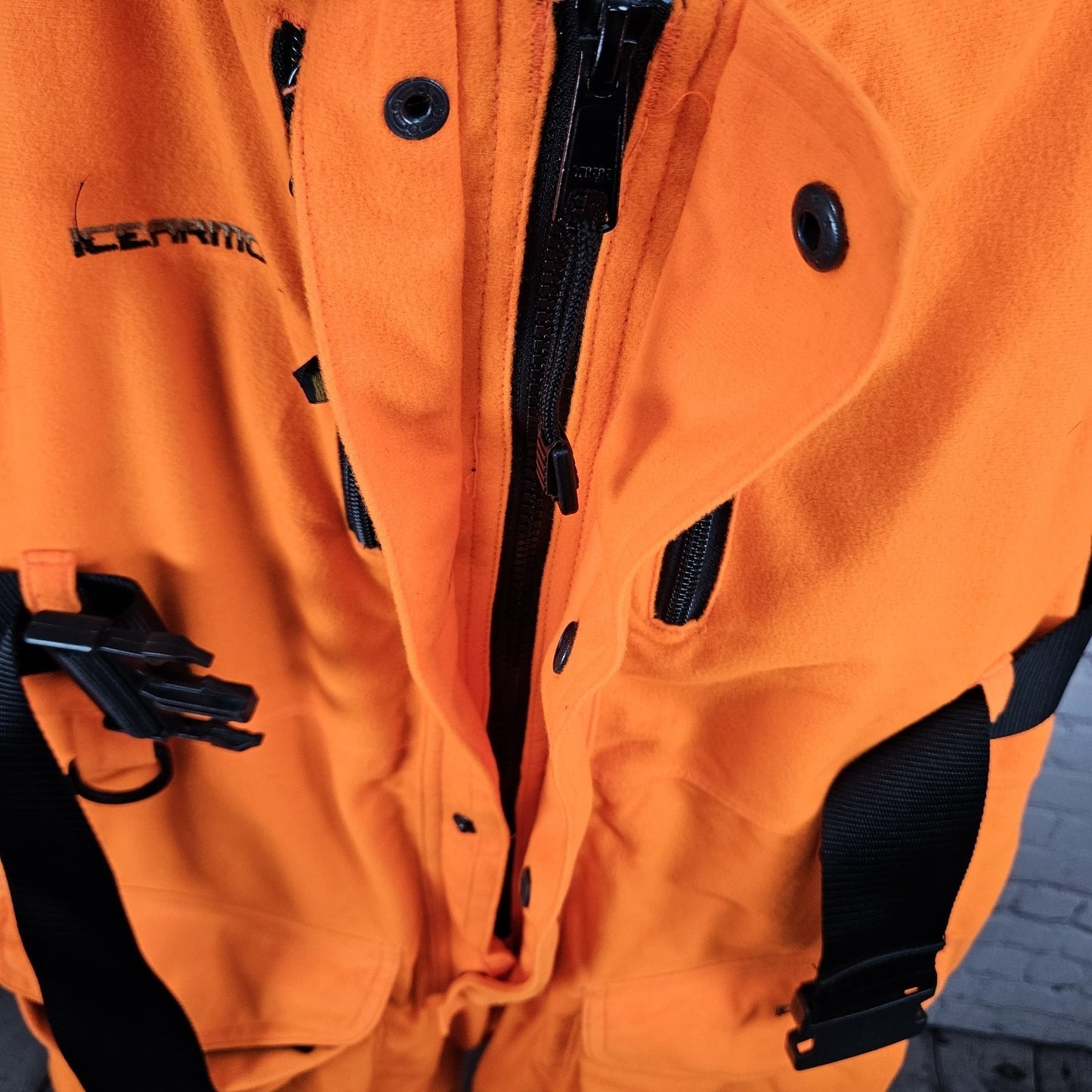 ICEARMOR Clam Orange Warm Dry Comfort Insulated High-Vis Fishing Snow Bib Large