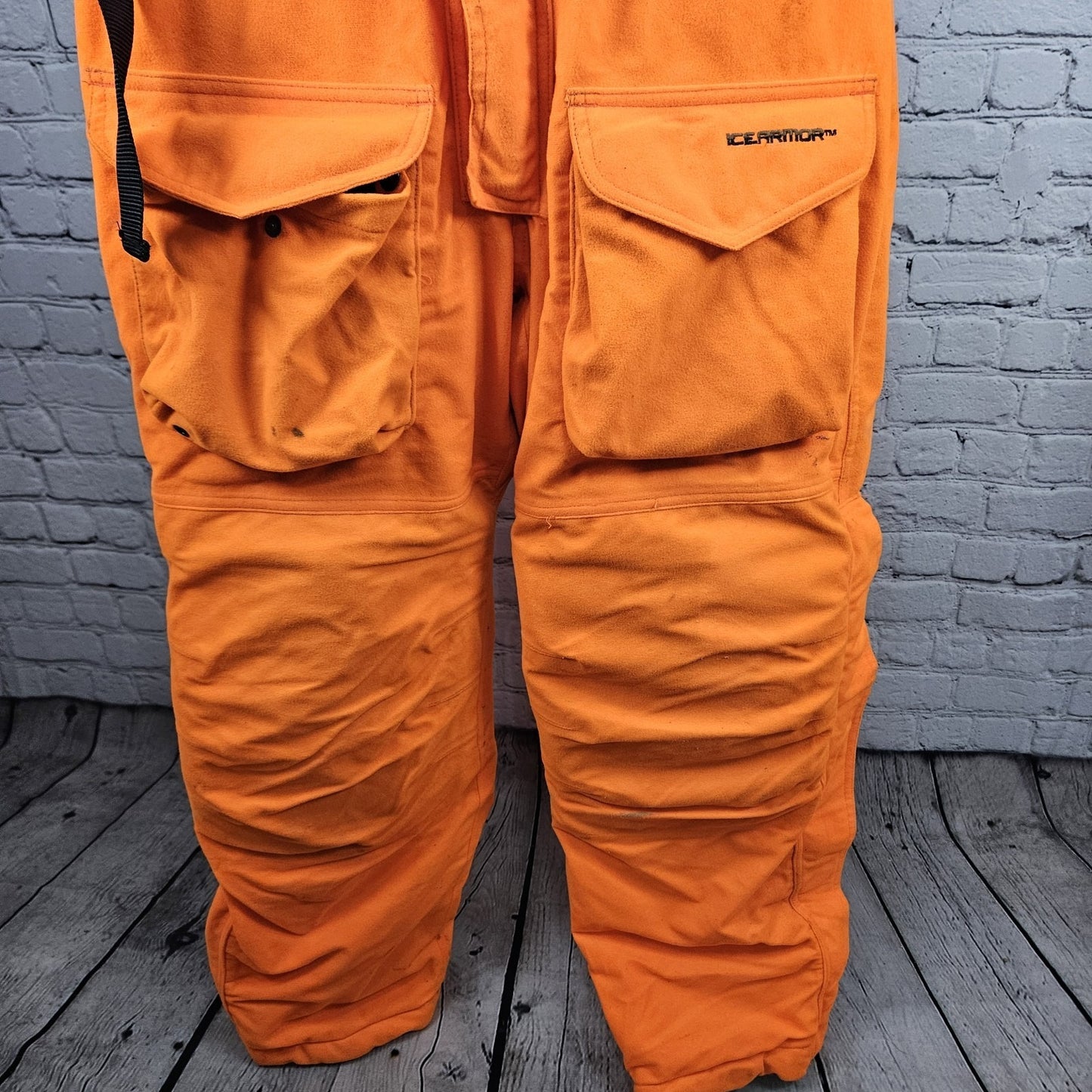 ICEARMOR Clam Orange Warm Dry Comfort Insulated High-Vis Fishing Snow Bib Large