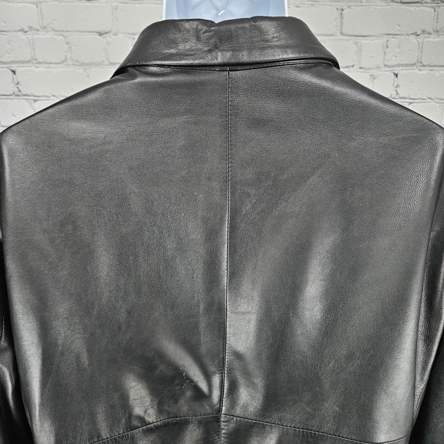 Santa Maria Del Fiore Black Leather Piazza Del Duomo Blazer Jacket Italy 52 US42