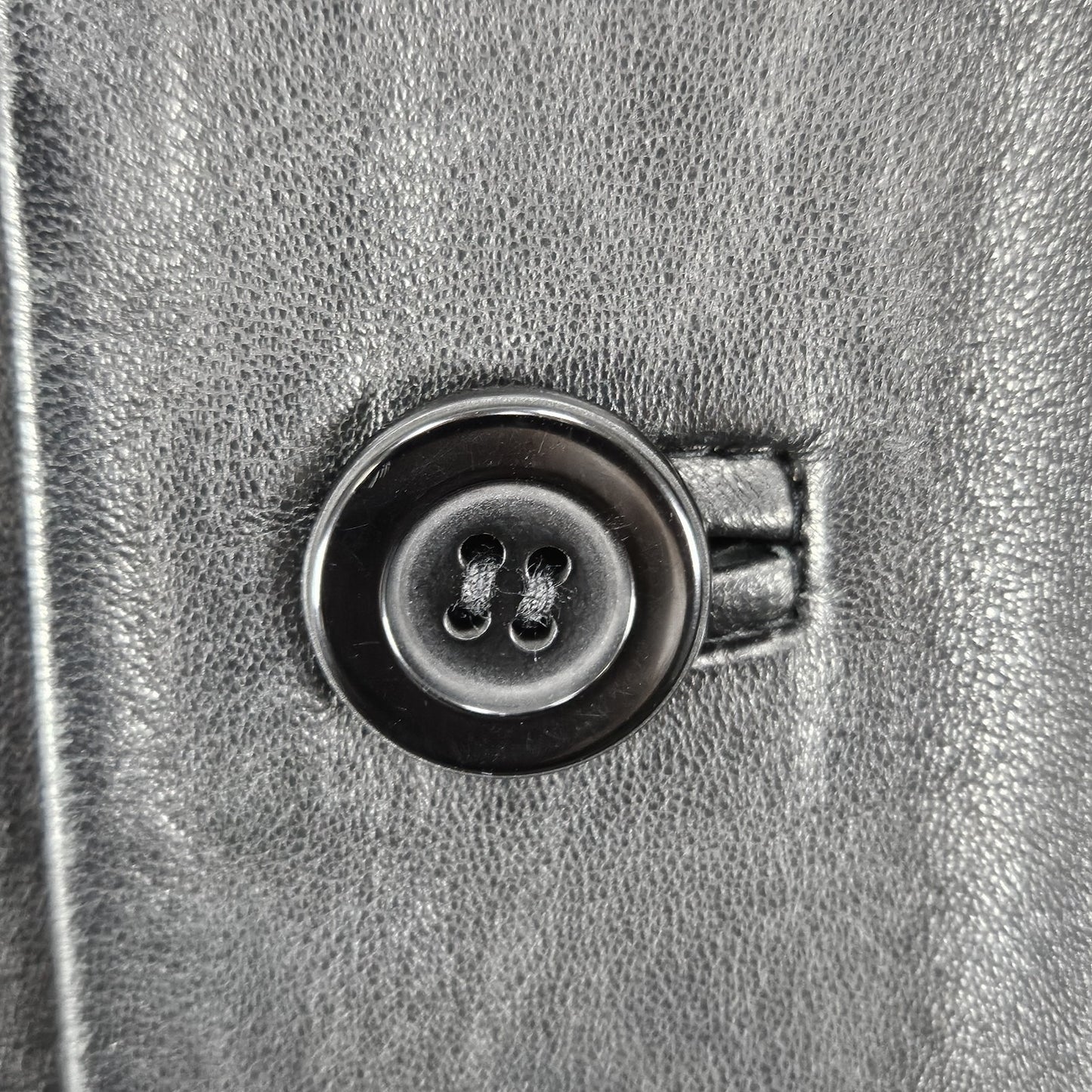 Santa Maria Del Fiore Black Leather Piazza Del Duomo Blazer Jacket Italy 52 US42
