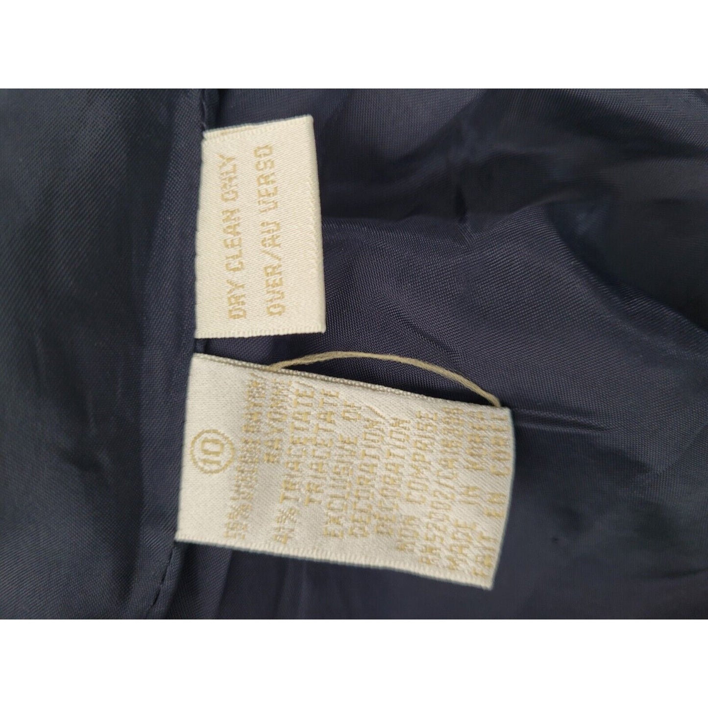 Dana Buchman Navy Tan Accents Viscose Lined Business Blazer Size 10
