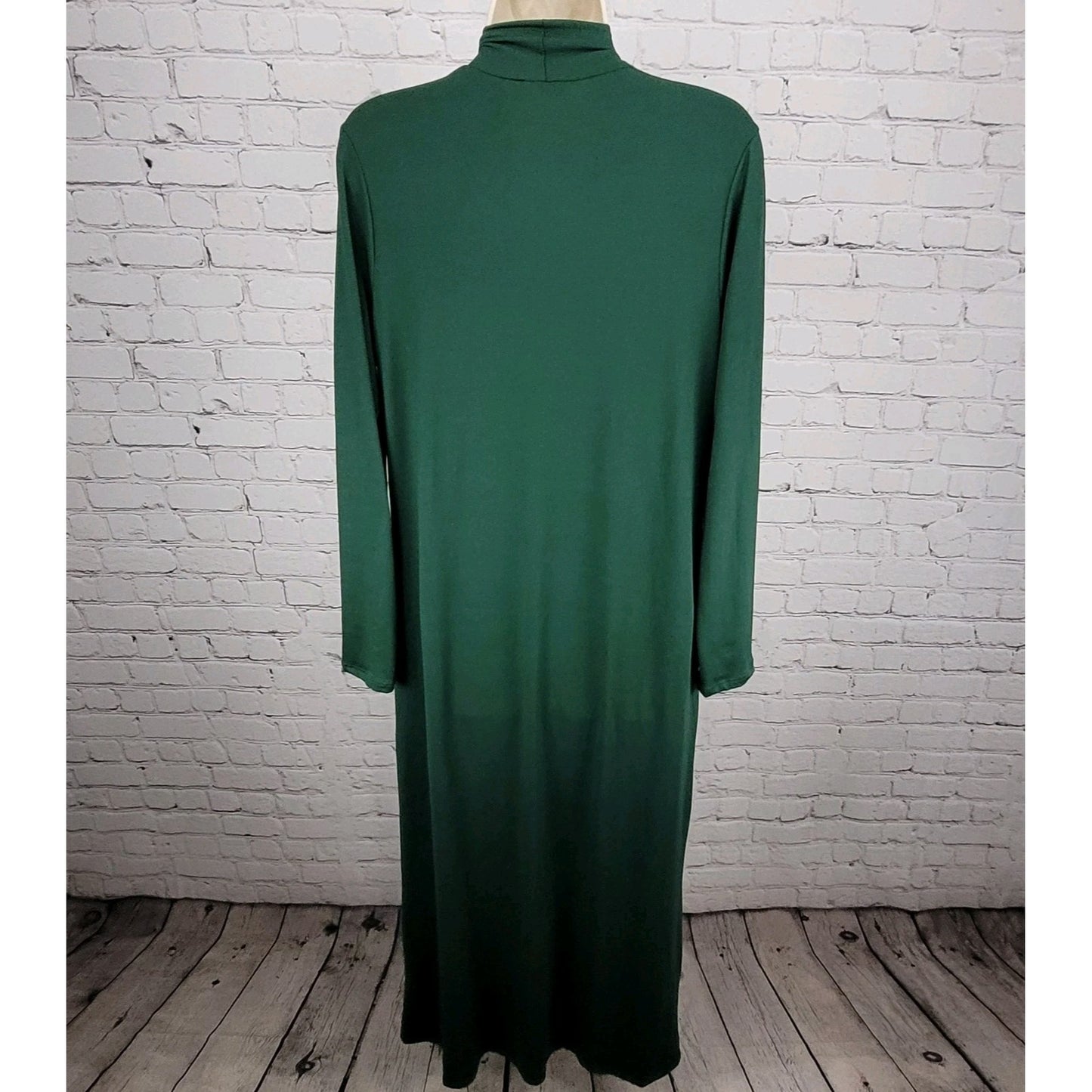 Karen T Design Green Soft Stretch Long Sleeve Pockets Open Robe USA Made Size XL