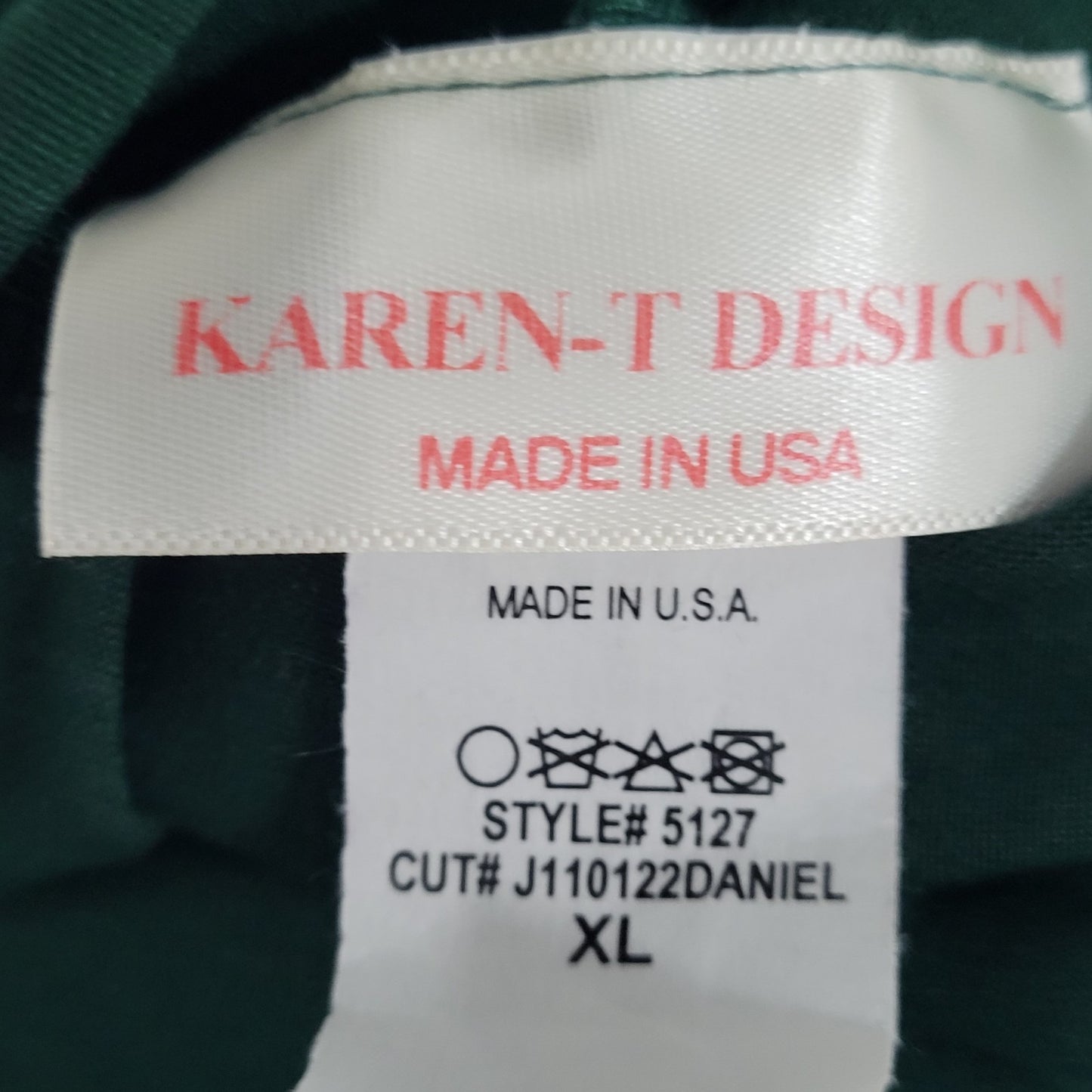 Karen T Design Green Soft Stretch Long Sleeve Pockets Open Robe USA Made Size XL