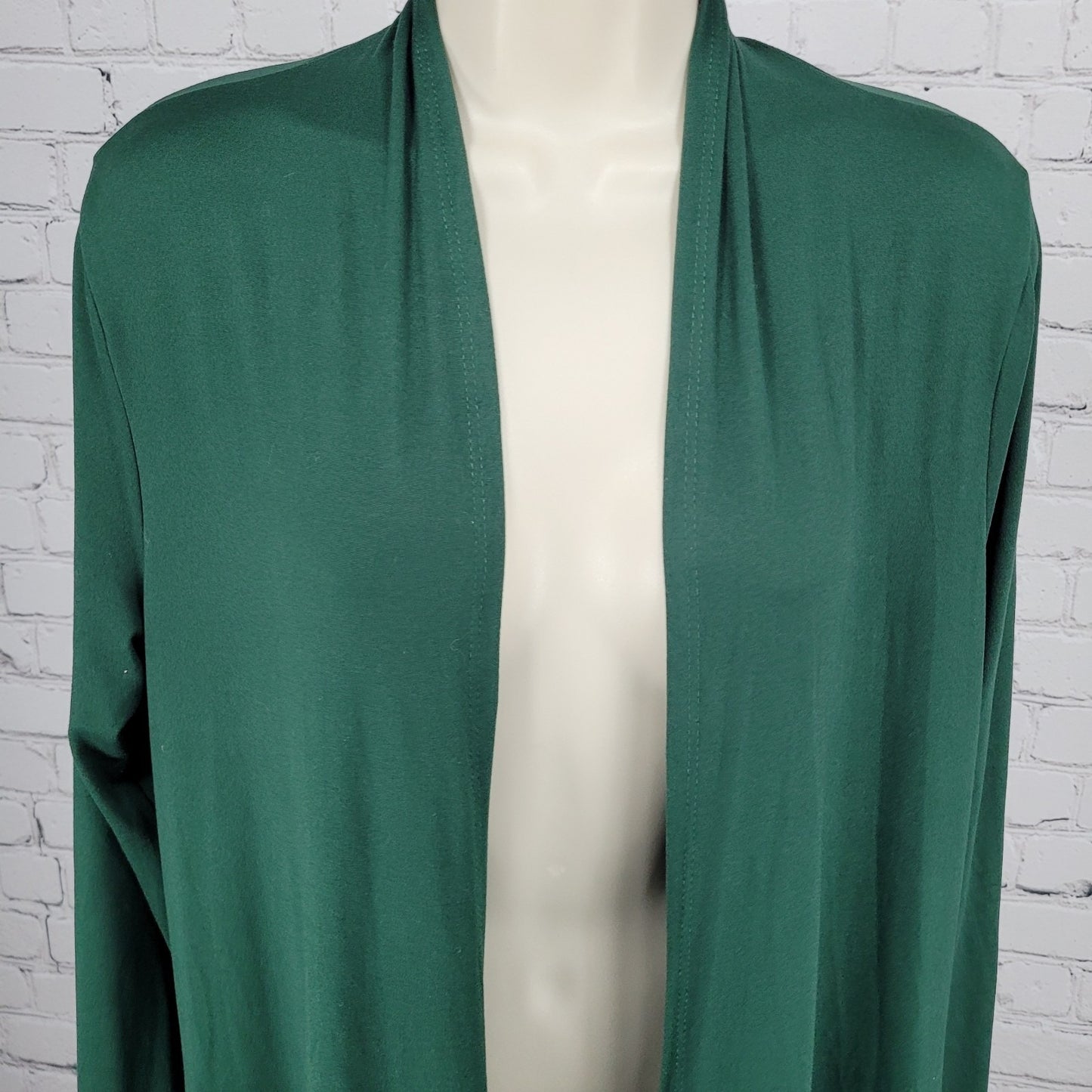 Karen T Design Green Soft Stretch Long Sleeve Pockets Open Robe USA Made Size XL