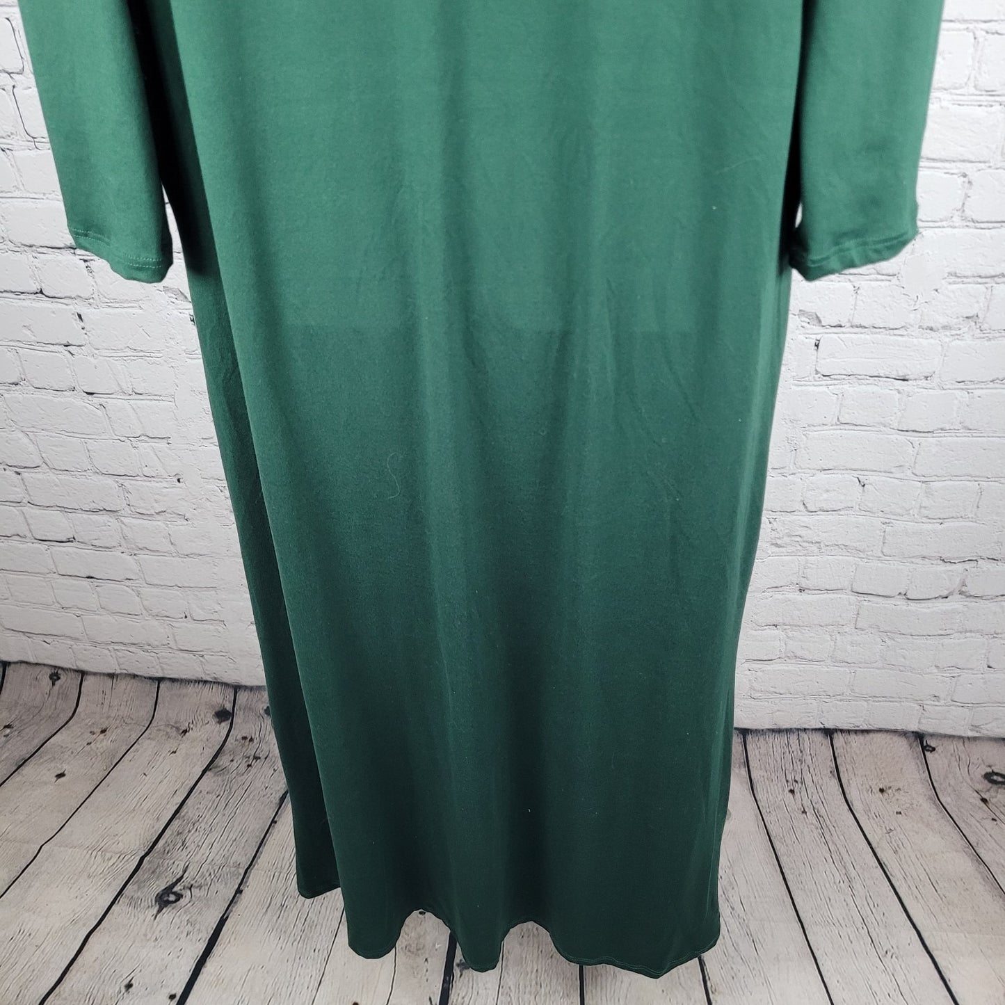 Karen T Design Green Soft Stretch Long Sleeve Pockets Open Robe USA Made Size XL
