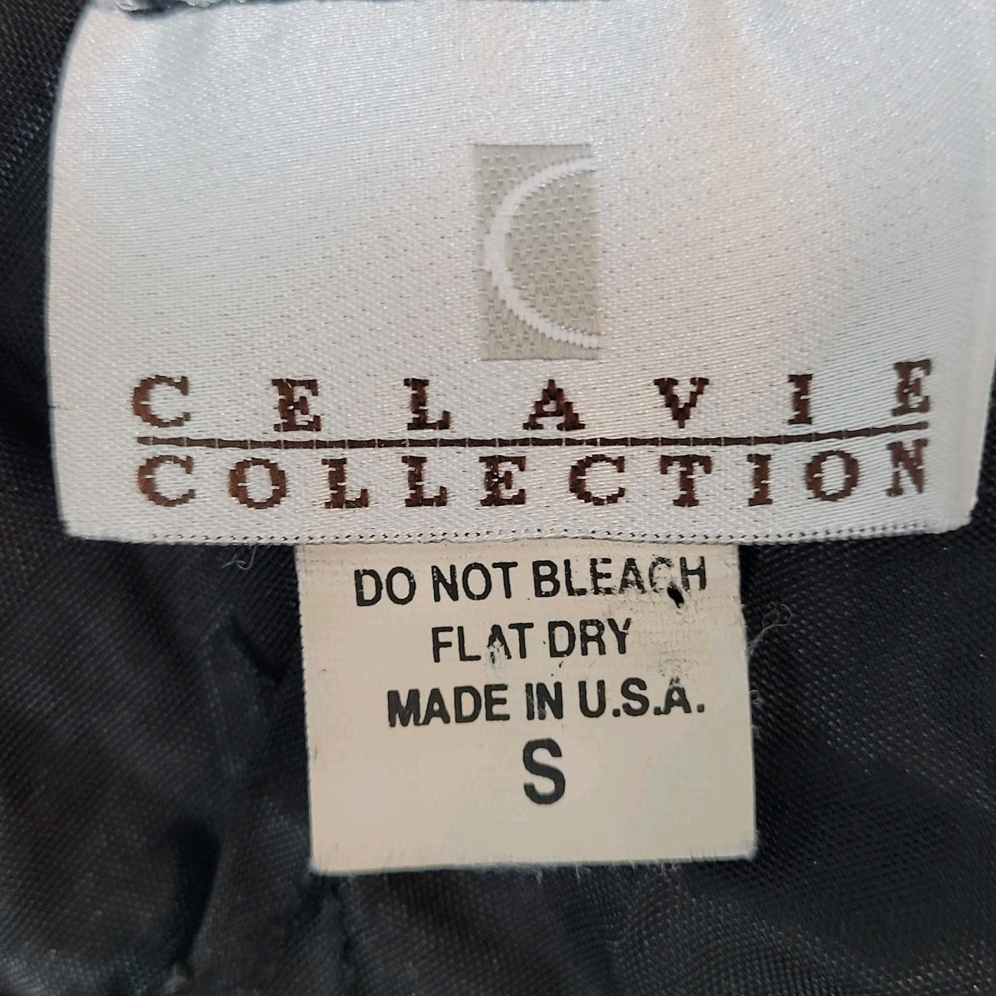 Celavie Collection Black Chiffon Rhinestone Maxi Dress USA Made Size Small S