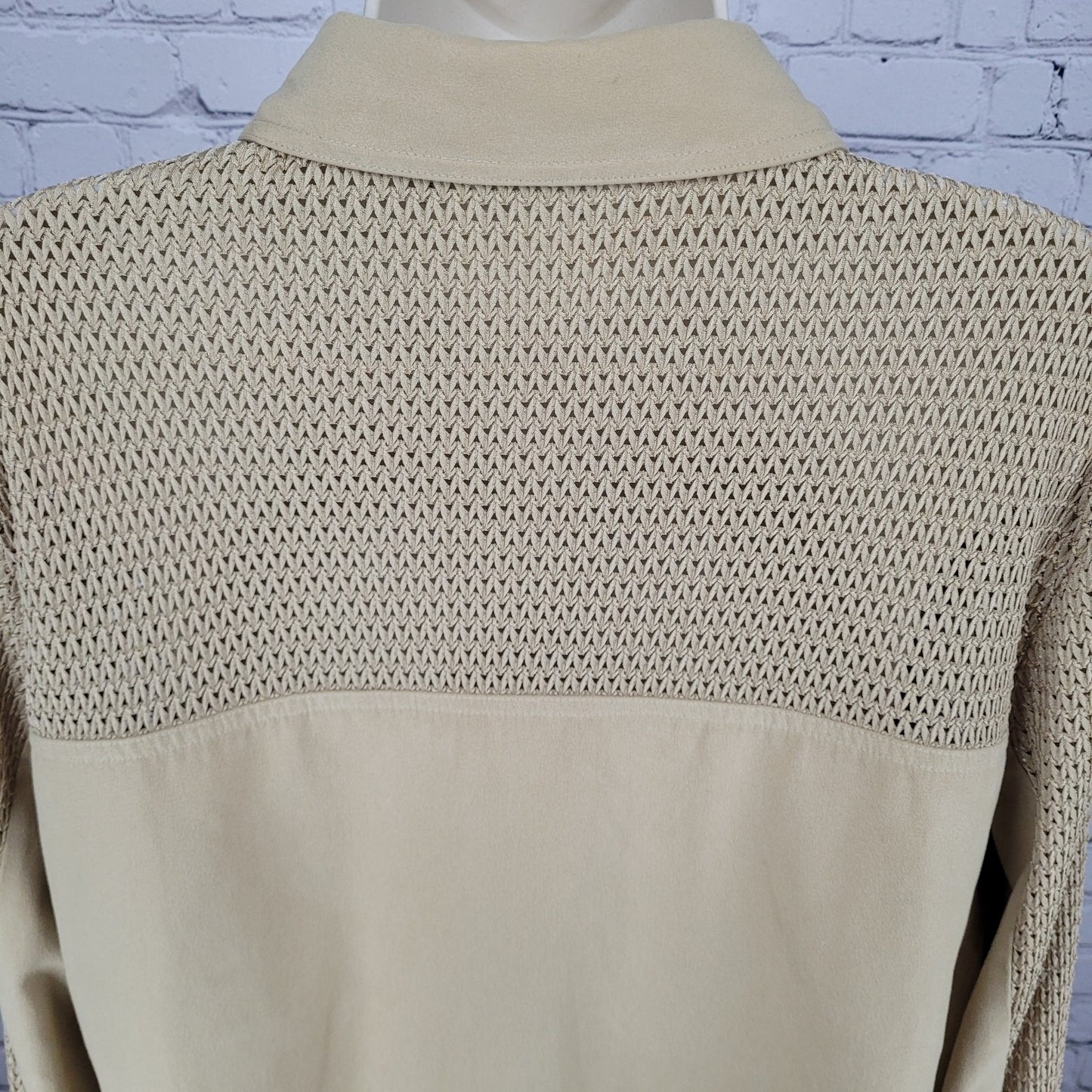 Spiegel Gold Tan Microfiber Semi Sheer Snap Long Sleeve Shacket Top Size XL