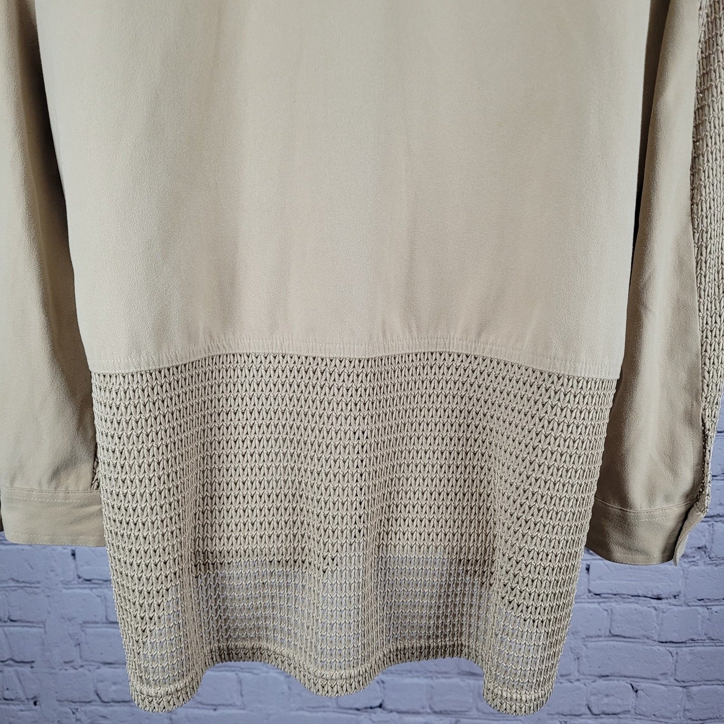 Spiegel Gold Tan Microfiber Semi Sheer Snap Long Sleeve Shacket Top Size XL
