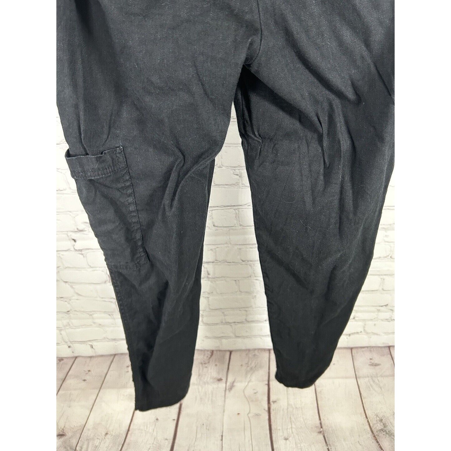 Elevenses Anthropologie Black Linen Blend Elastic Waist Cargo Pants S (28 x 30)