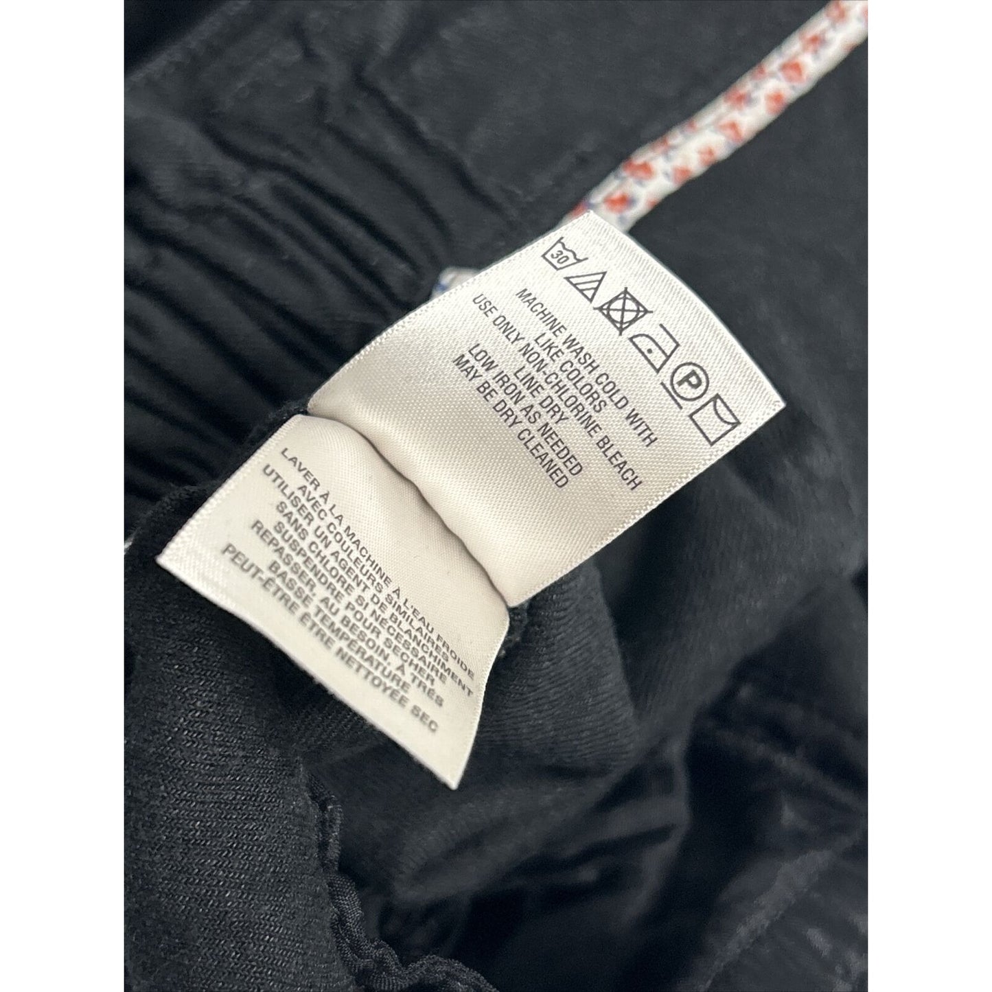 Elevenses Anthropologie Black Linen Blend Elastic Waist Cargo Pants S (28 x 30)