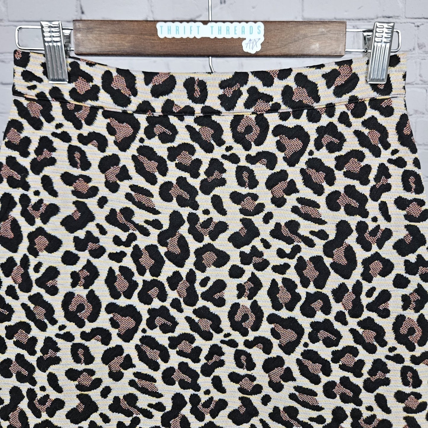 Maeve Anthropologie Multicolor Leopard Back Zip Straight Knee Length Skirt XS
