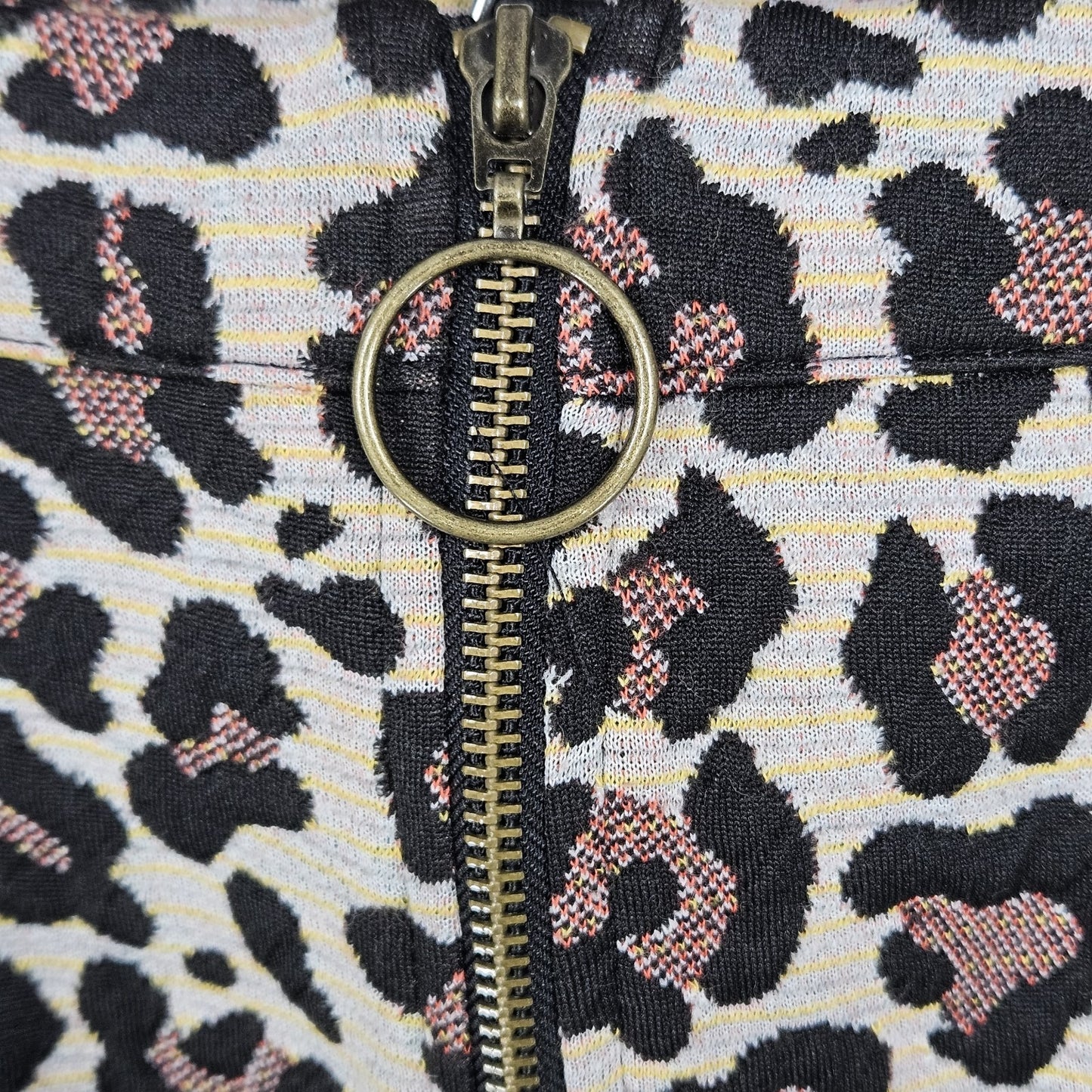 Maeve Anthropologie Multicolor Leopard Back Zip Straight Knee Length Skirt XS