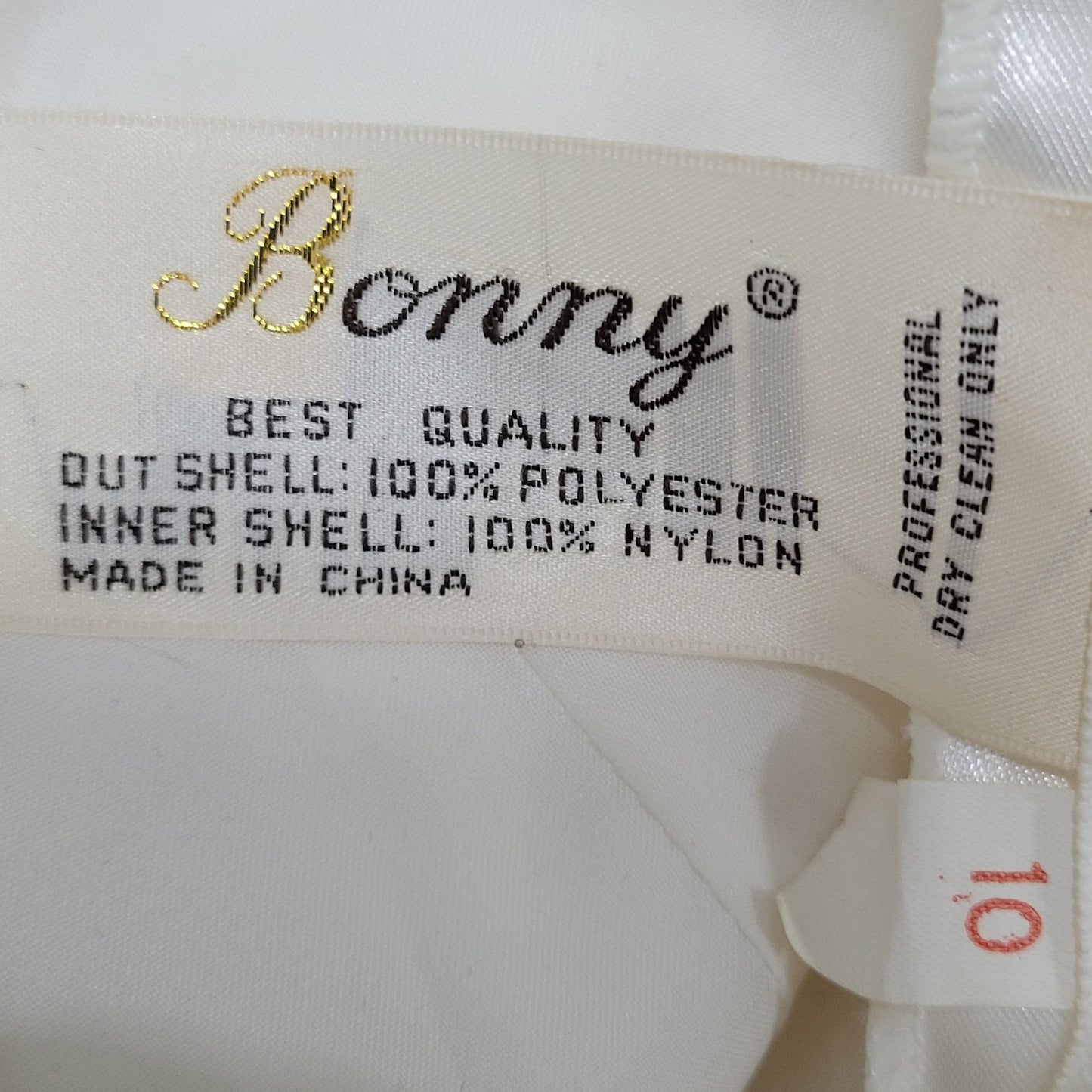 VTG Bonny Ivory Lace Beaded Embroidered Bodice Tulle Skirt Wedding Gown Dress 10