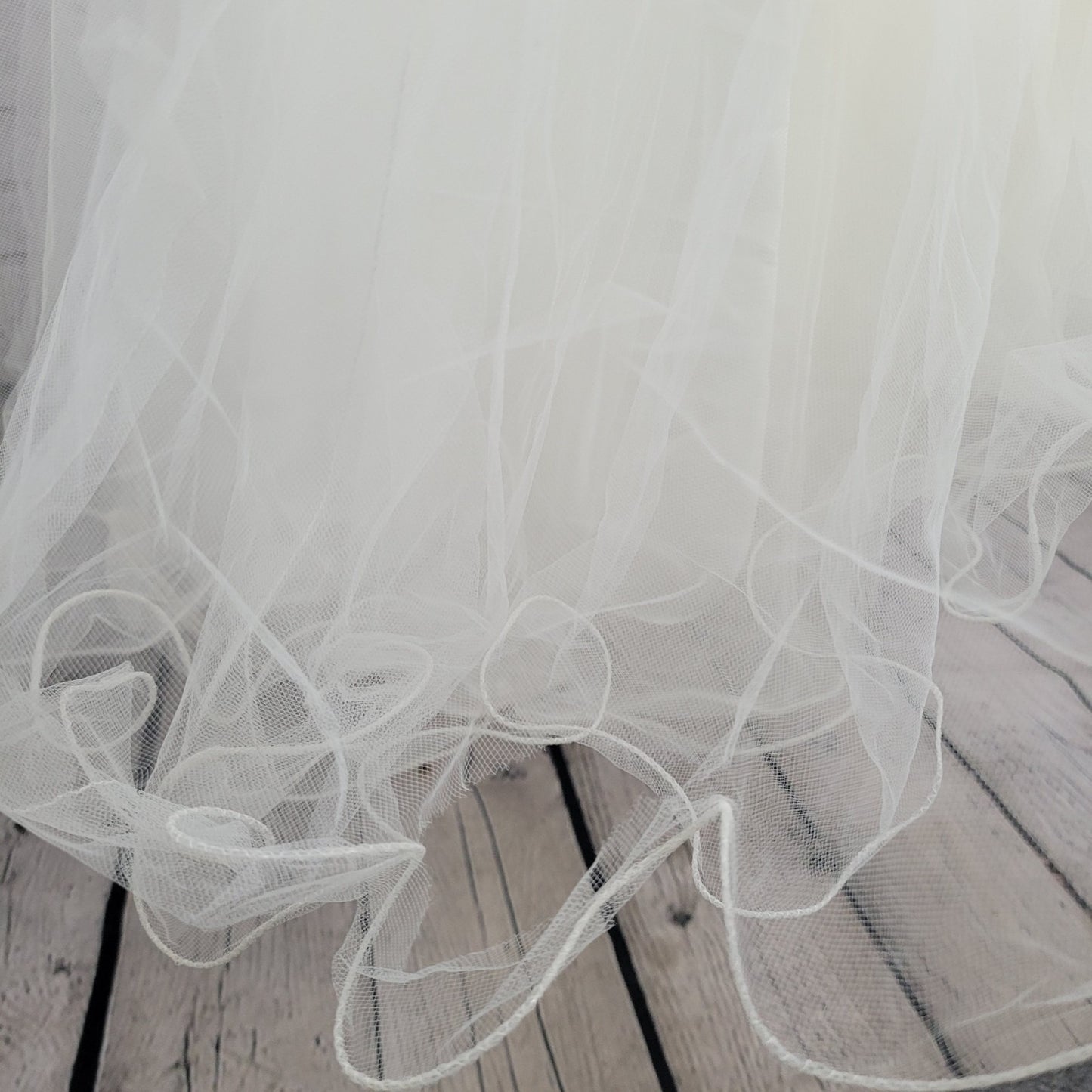 VTG Bonny Ivory Lace Beaded Embroidered Bodice Tulle Skirt Wedding Gown Dress 10