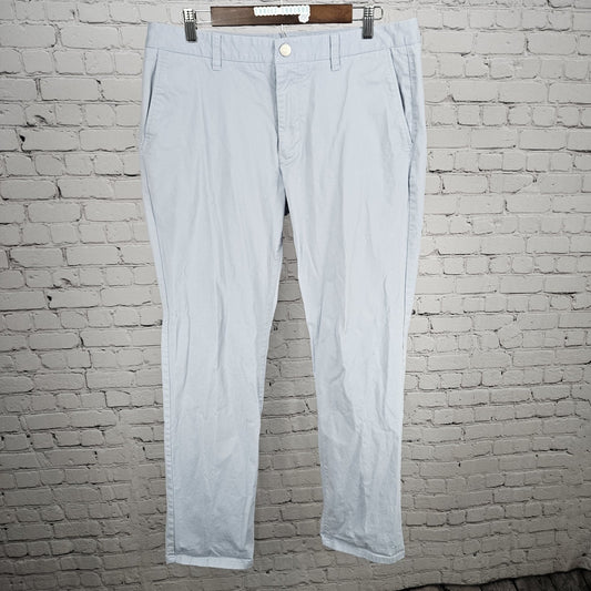 Bonobos Blue Straight Leg Cotton Stretch Flat Front Mid Rise Chino Pants 35x32
