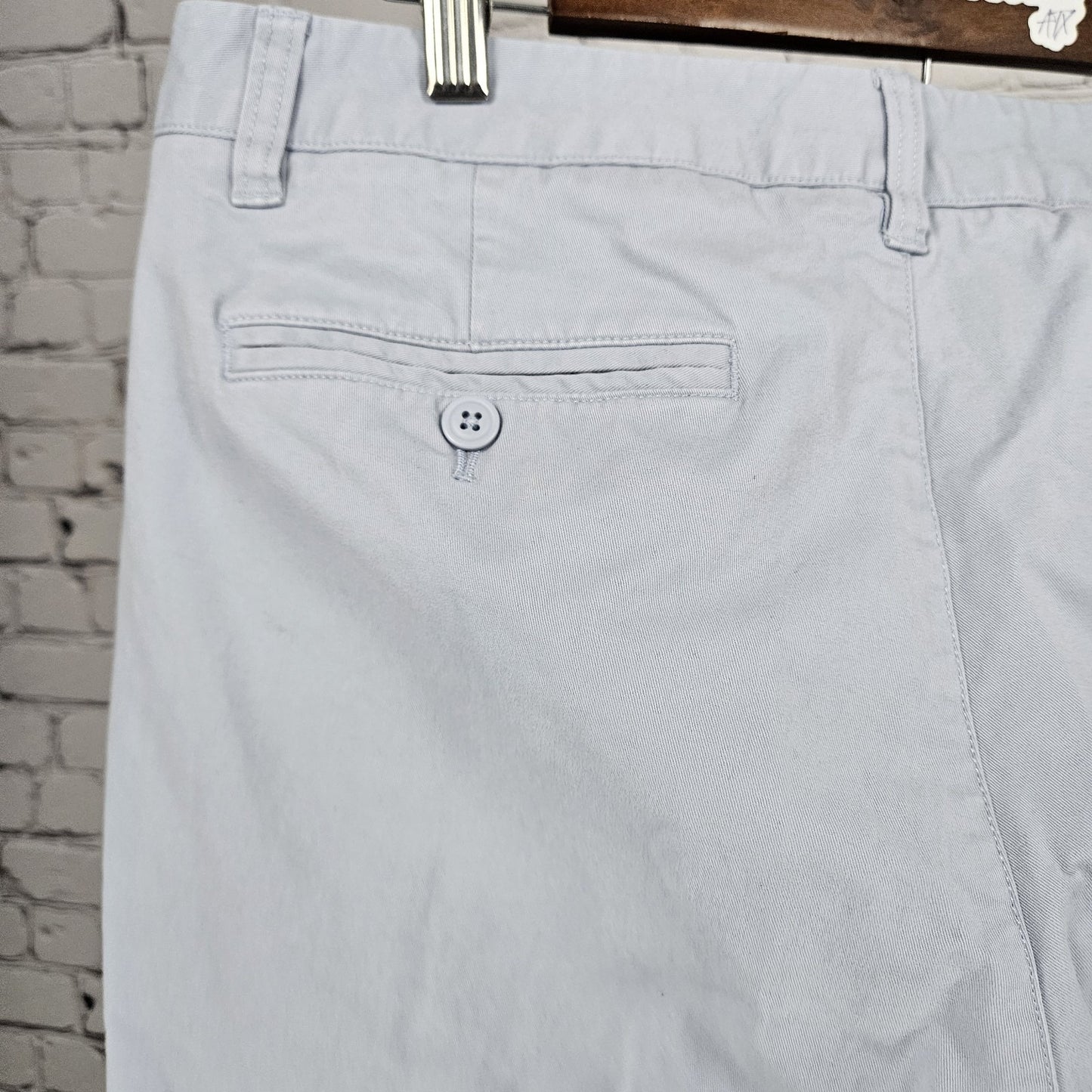 Bonobos Blue Straight Leg Cotton Stretch Flat Front Mid Rise Chino Pants 35x32